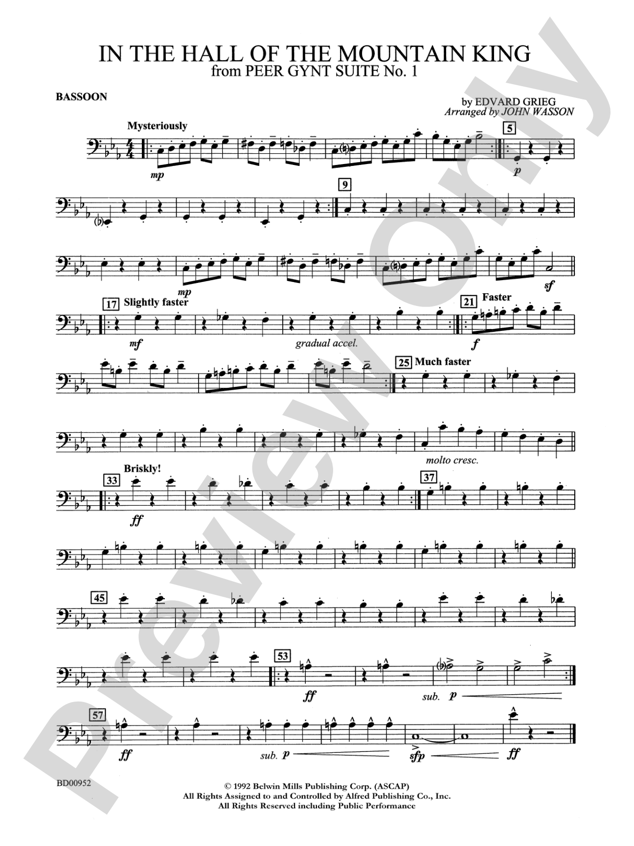 In the Hall of the Mountain King (from Peer Gynt Suite No. 1): Bassoon