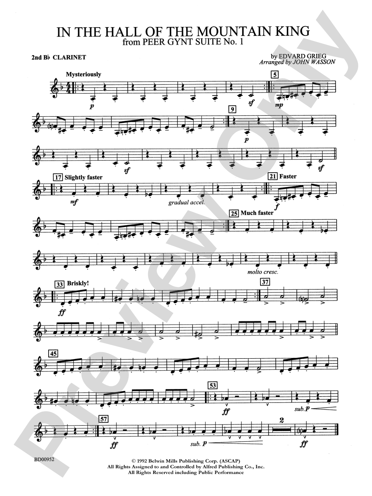 In the Hall of the Mountain King (from Peer Gynt Suite No. 1): 2nd B-flat Clarinet