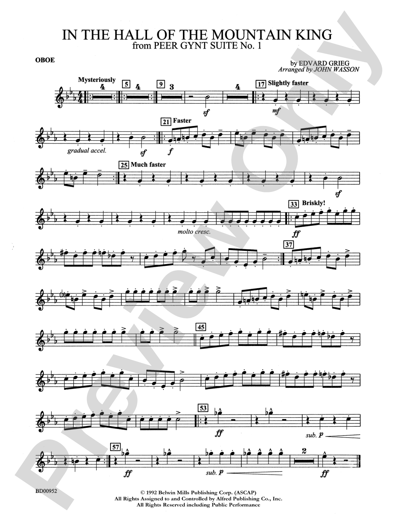 In the Hall of the Mountain King (from Peer Gynt Suite No. 1): Oboe