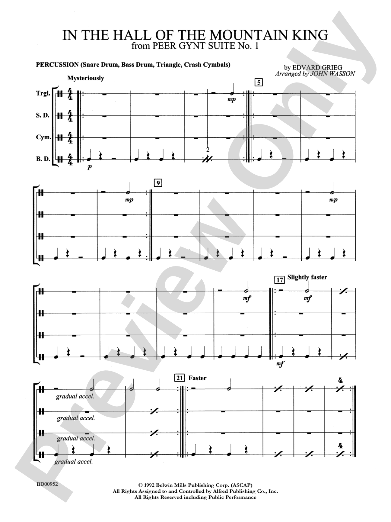 In the Hall of the Mountain King (from Peer Gynt Suite No. 1): 1st Percussion