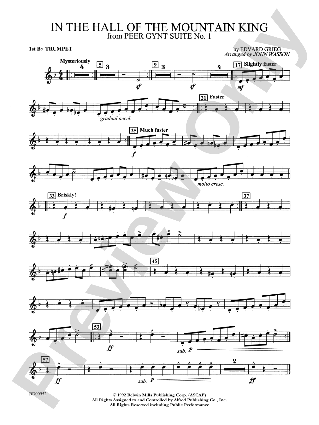 In the Hall of the Mountain King (from Peer Gynt Suite No. 1): 1st B-flat Trumpet