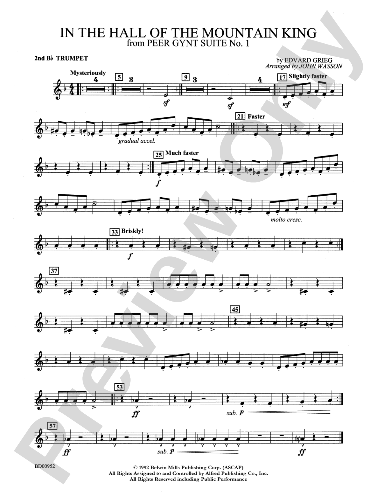 In the Hall of the Mountain King (from Peer Gynt Suite No. 1): 2nd B-flat Trumpet
