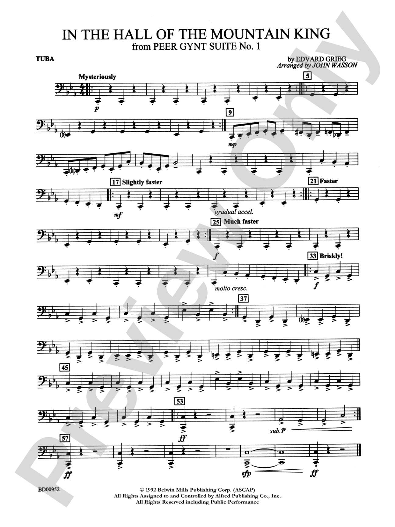 In the Hall of the Mountain King (from Peer Gynt Suite No. 1): Tuba
