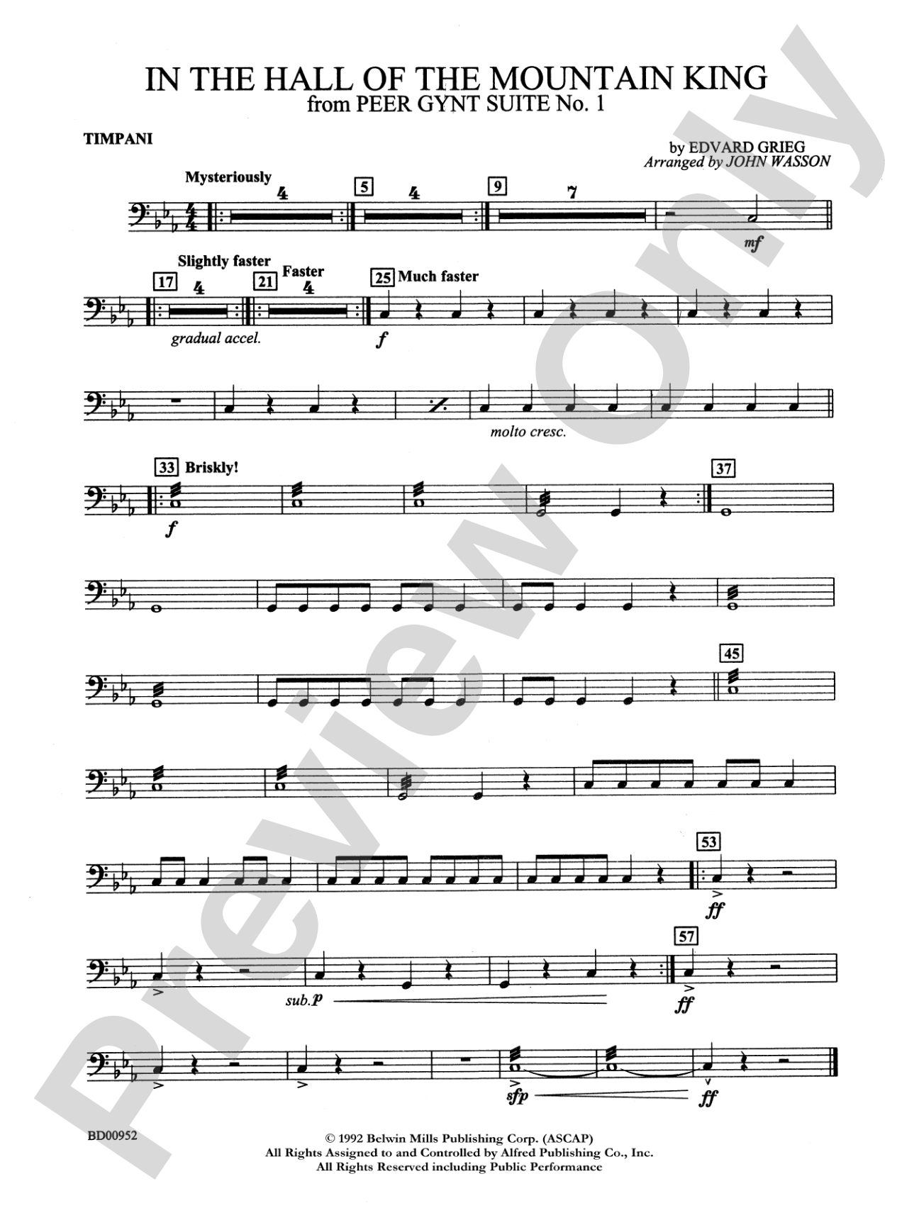 In the Hall of the Mountain King (from Peer Gynt Suite No. 1): Timpani