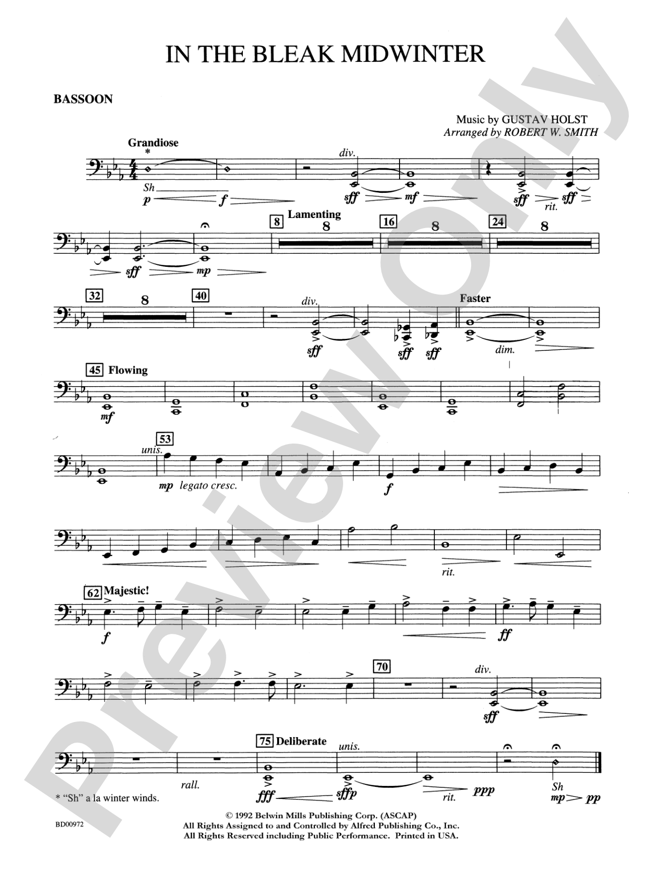 In the Bleak Midwinter: Bassoon