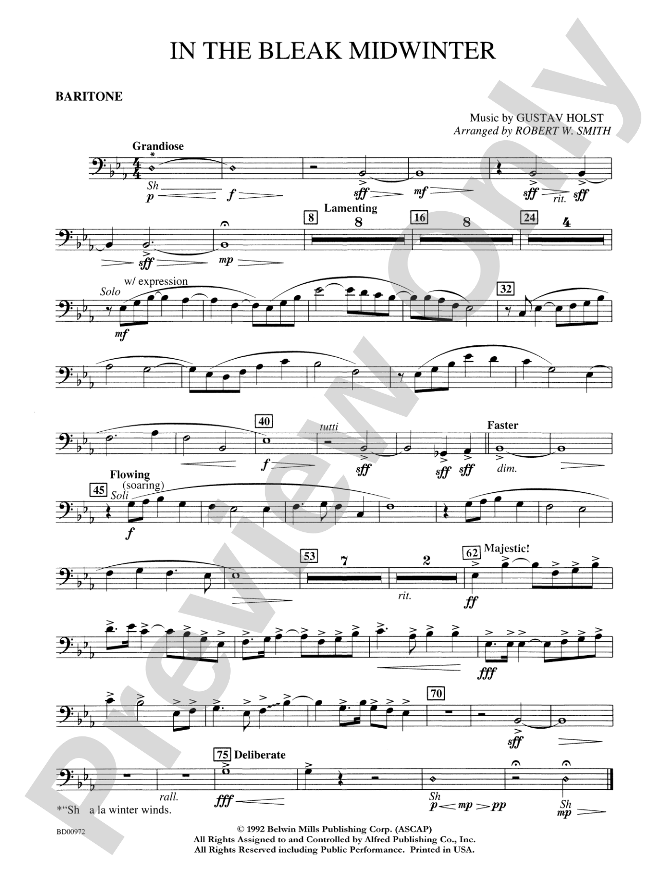In the Bleak Midwinter: Baritone B.C.