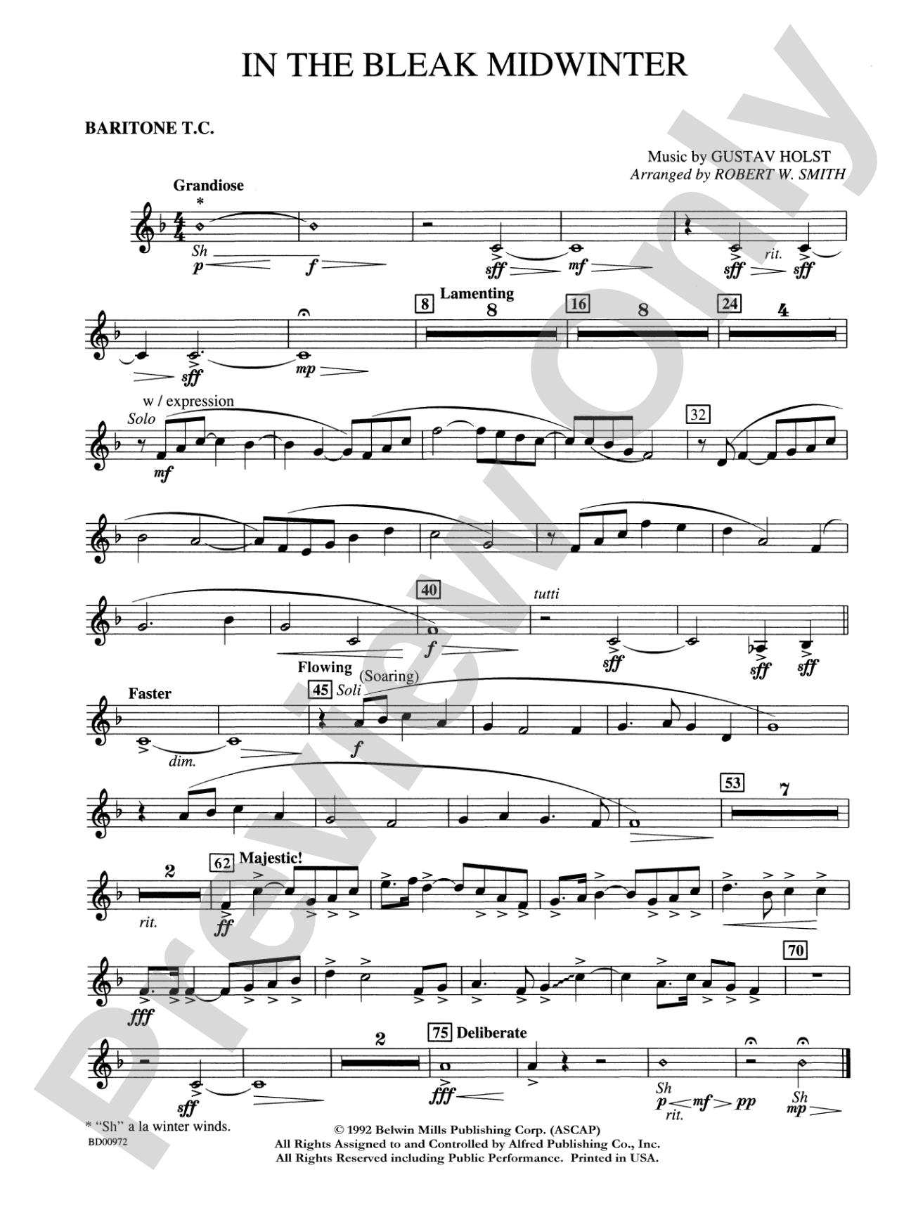 In the Bleak Midwinter: Baritone T.C.