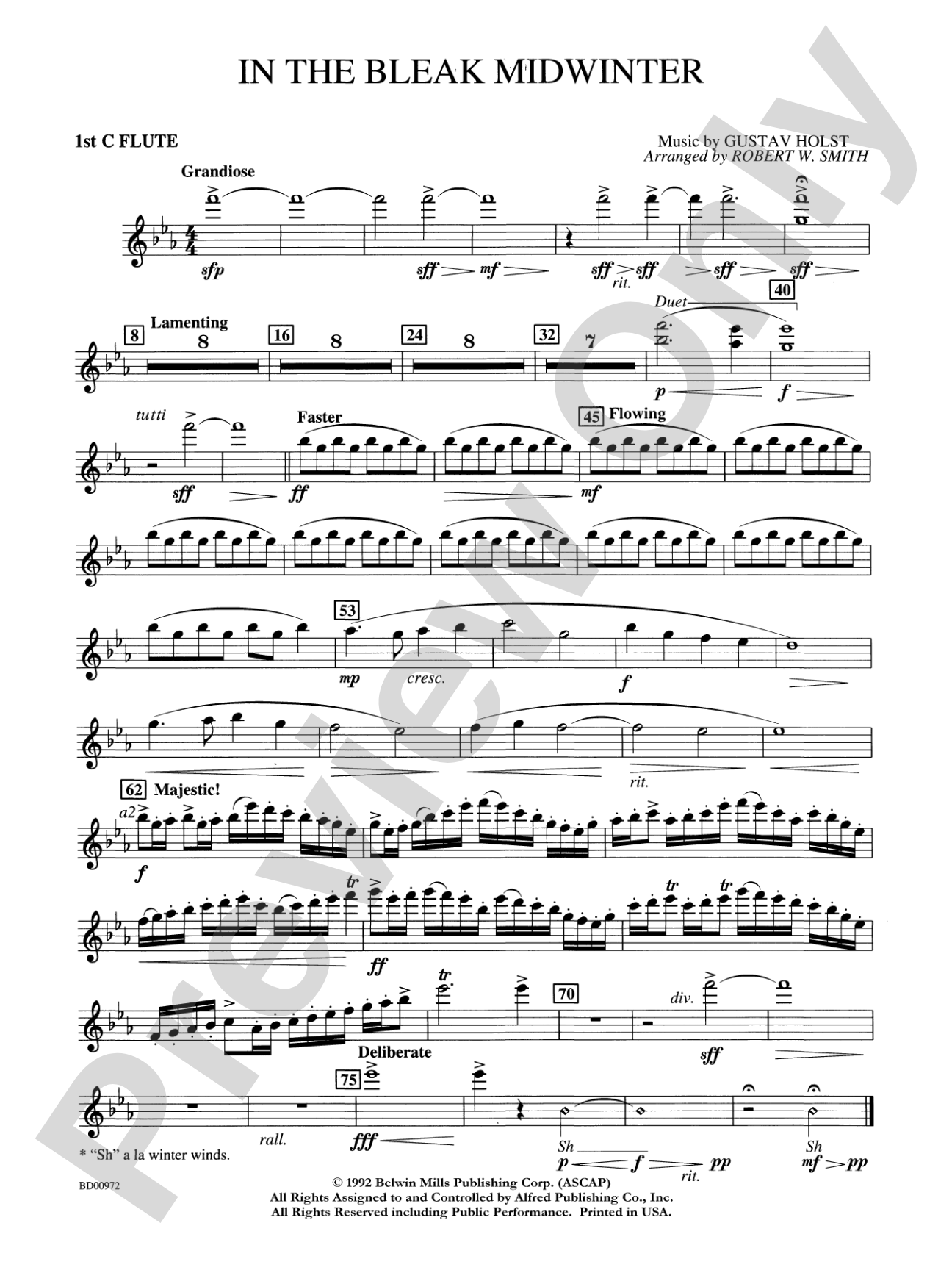 In the Bleak Midwinter: Flute