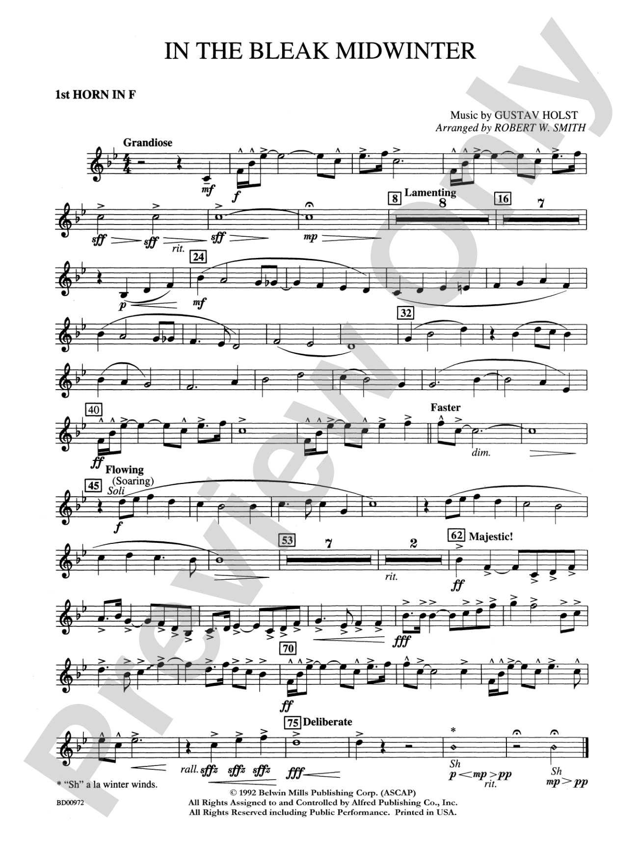In the Bleak Midwinter: 1st F Horn
