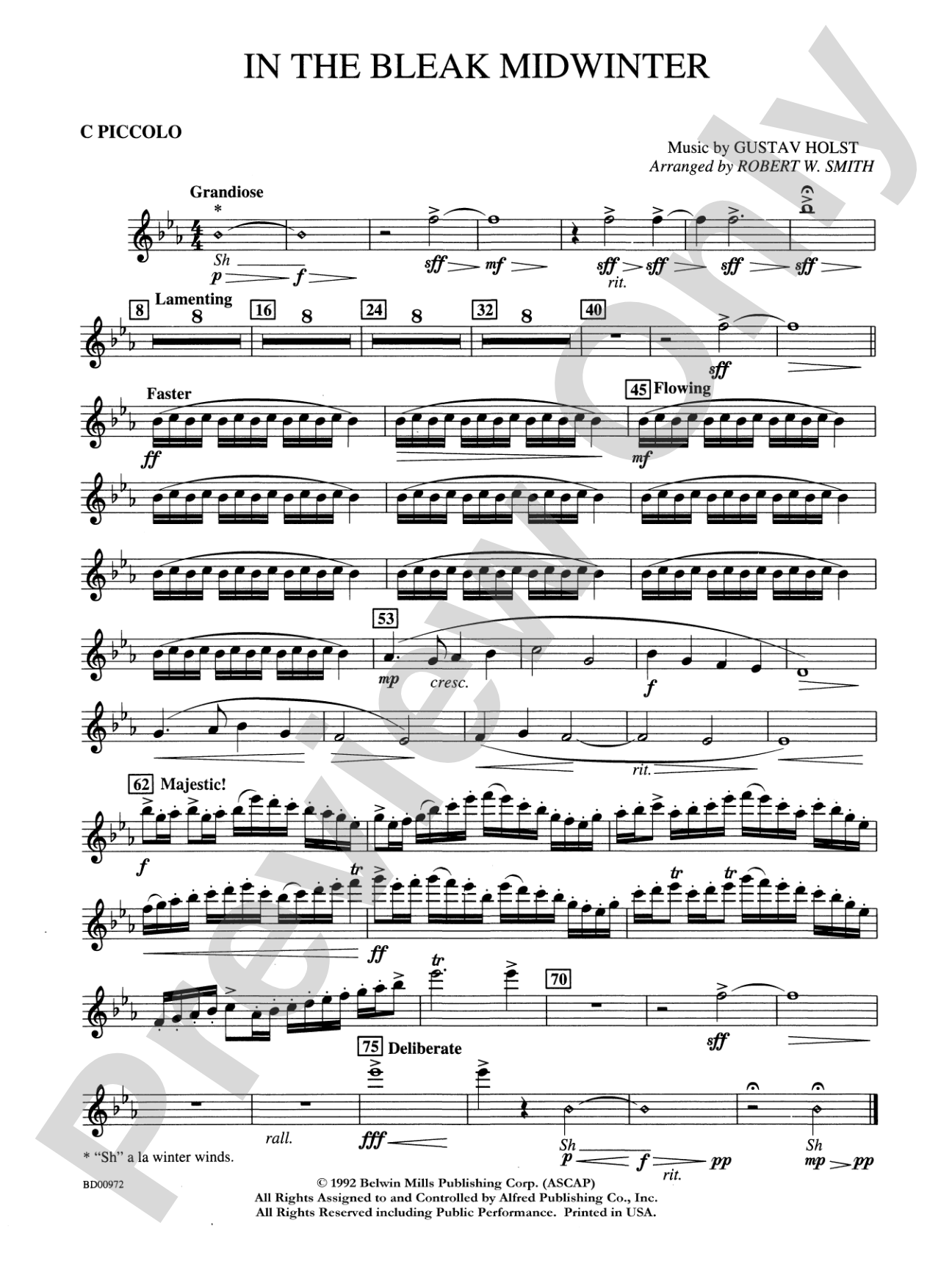 In the Bleak Midwinter: Piccolo