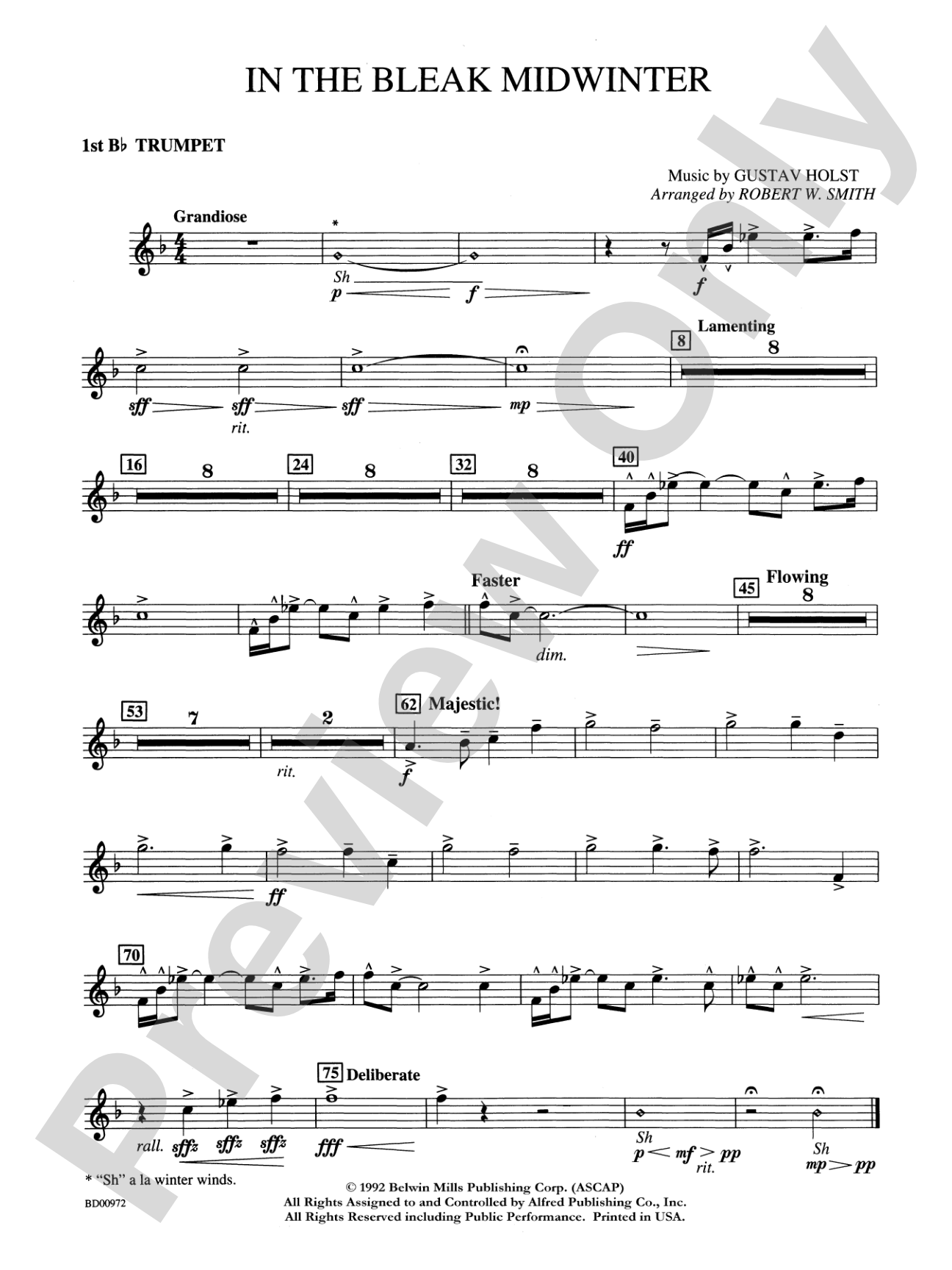 In the Bleak Midwinter: 1st B-flat Trumpet
