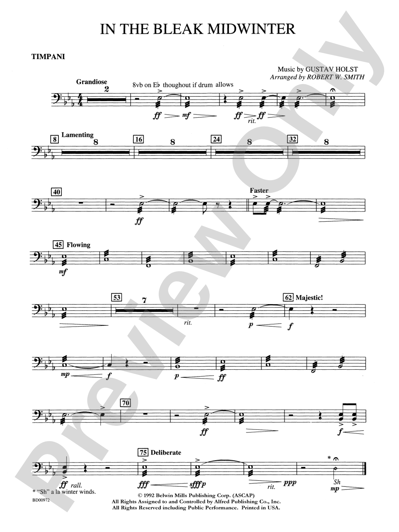 In the Bleak Midwinter: Timpani