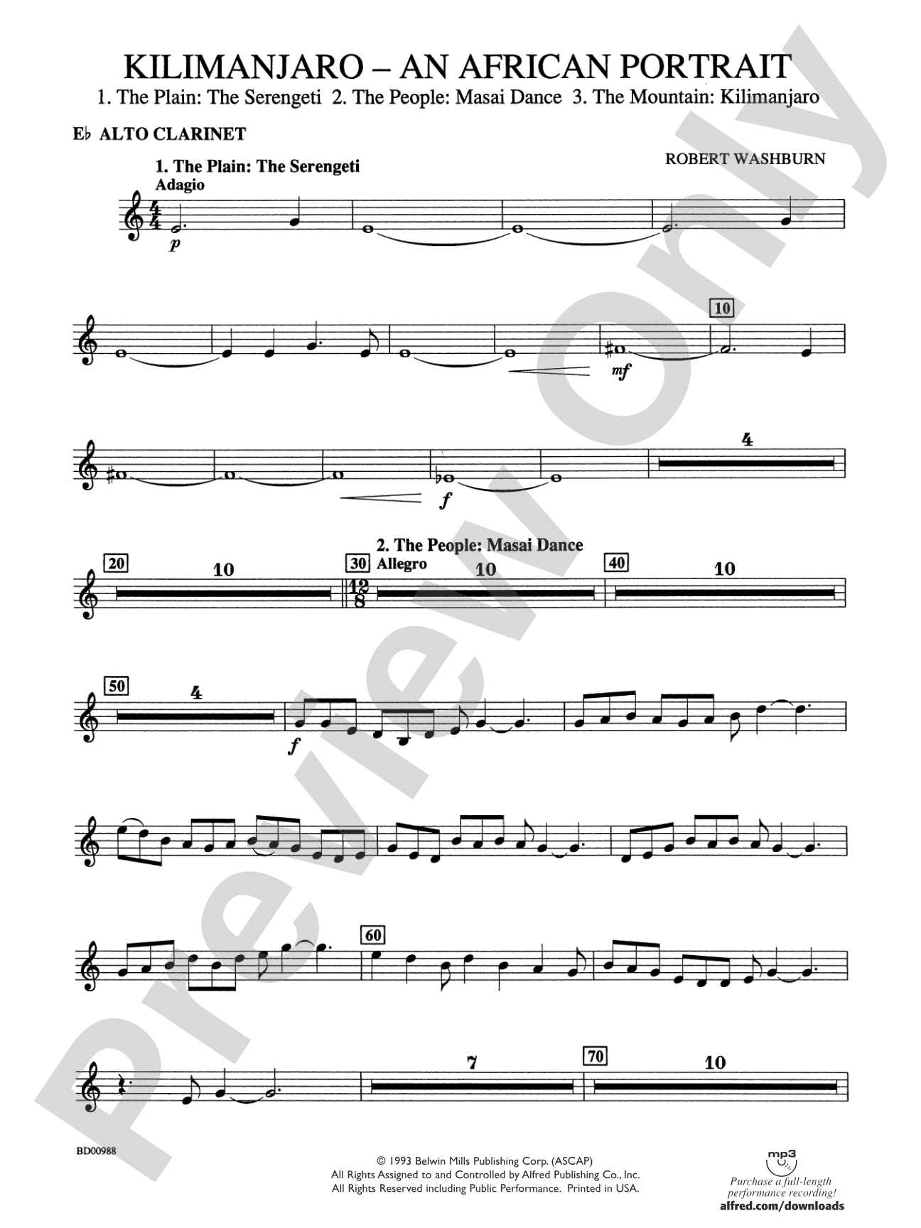 Kilimanjaro: An African Portrait: E-flat Alto Clarinet