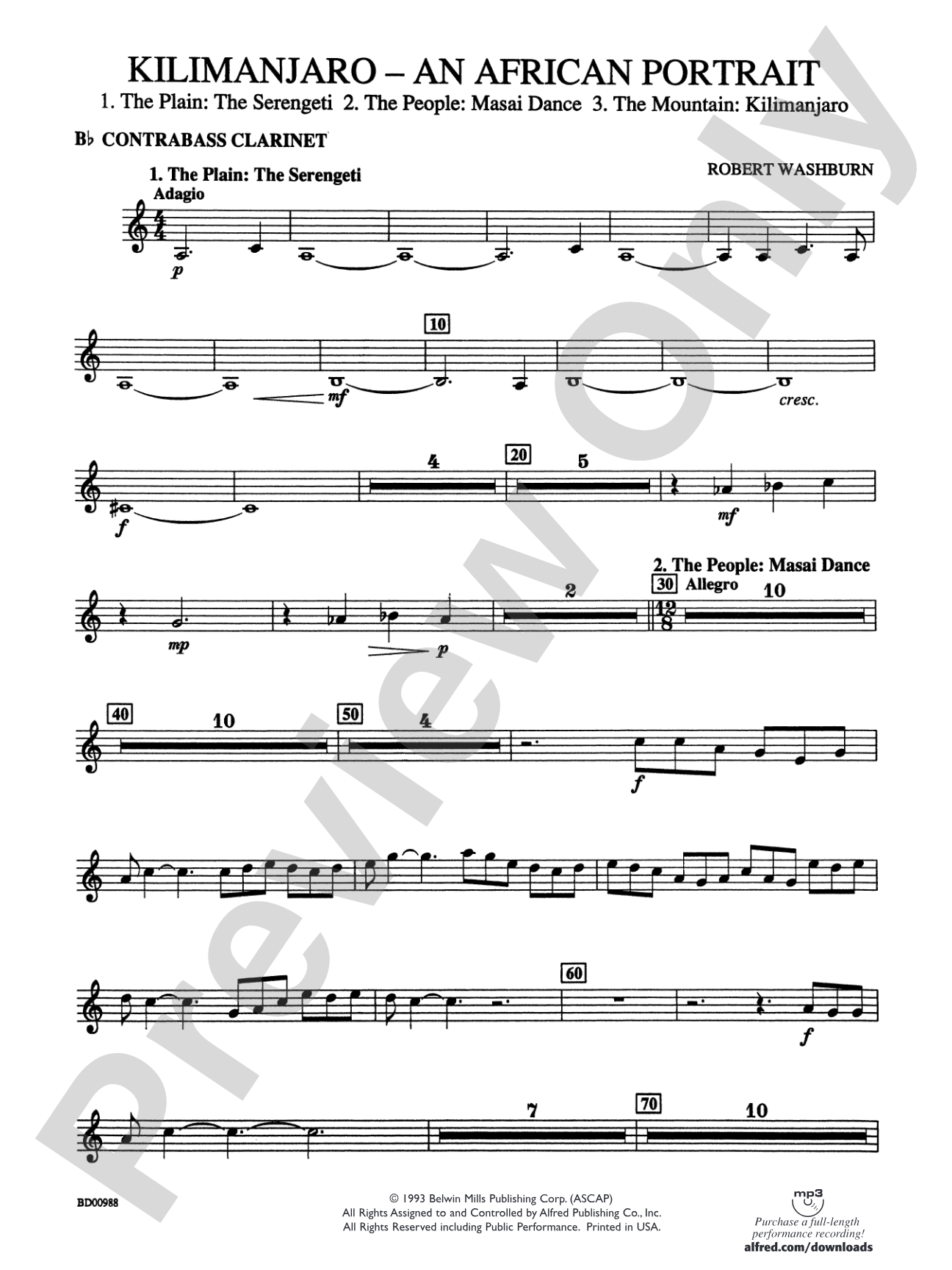 Kilimanjaro: An African Portrait: B-flat Contrabass Clarinet