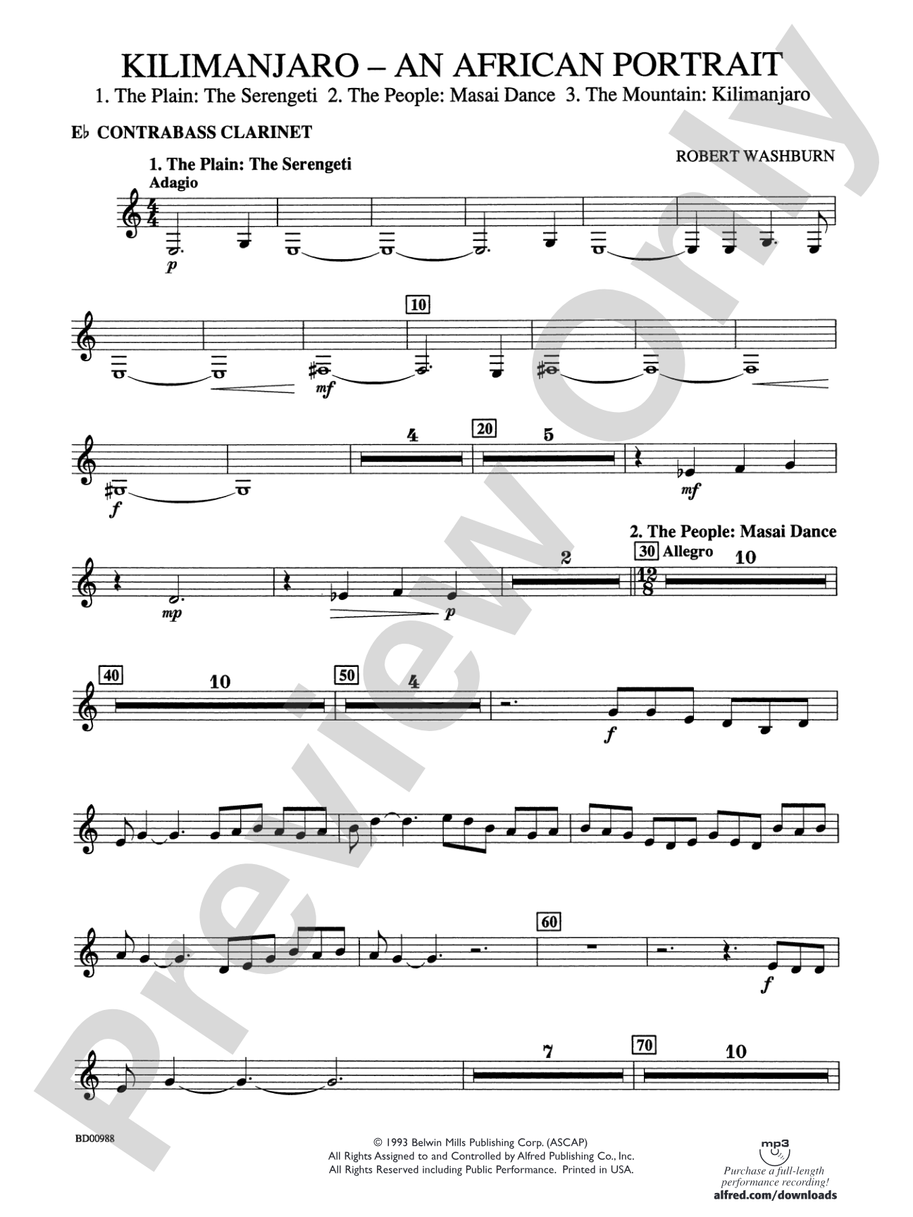 Kilimanjaro: An African Portrait: E-flat Contrabass Clarinet