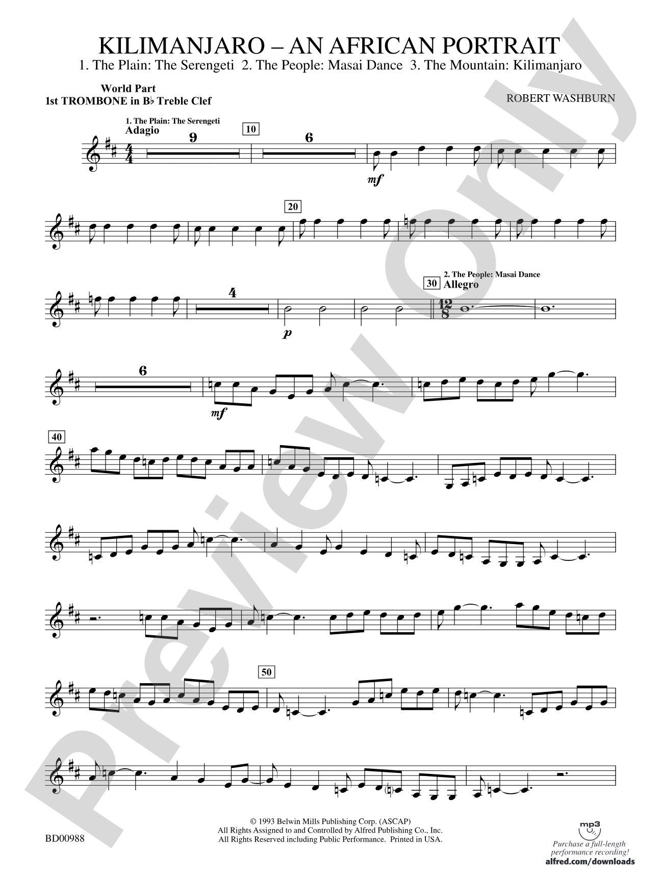 Kilimanjaro: (wp) 1st B-flat Trombone T.C.