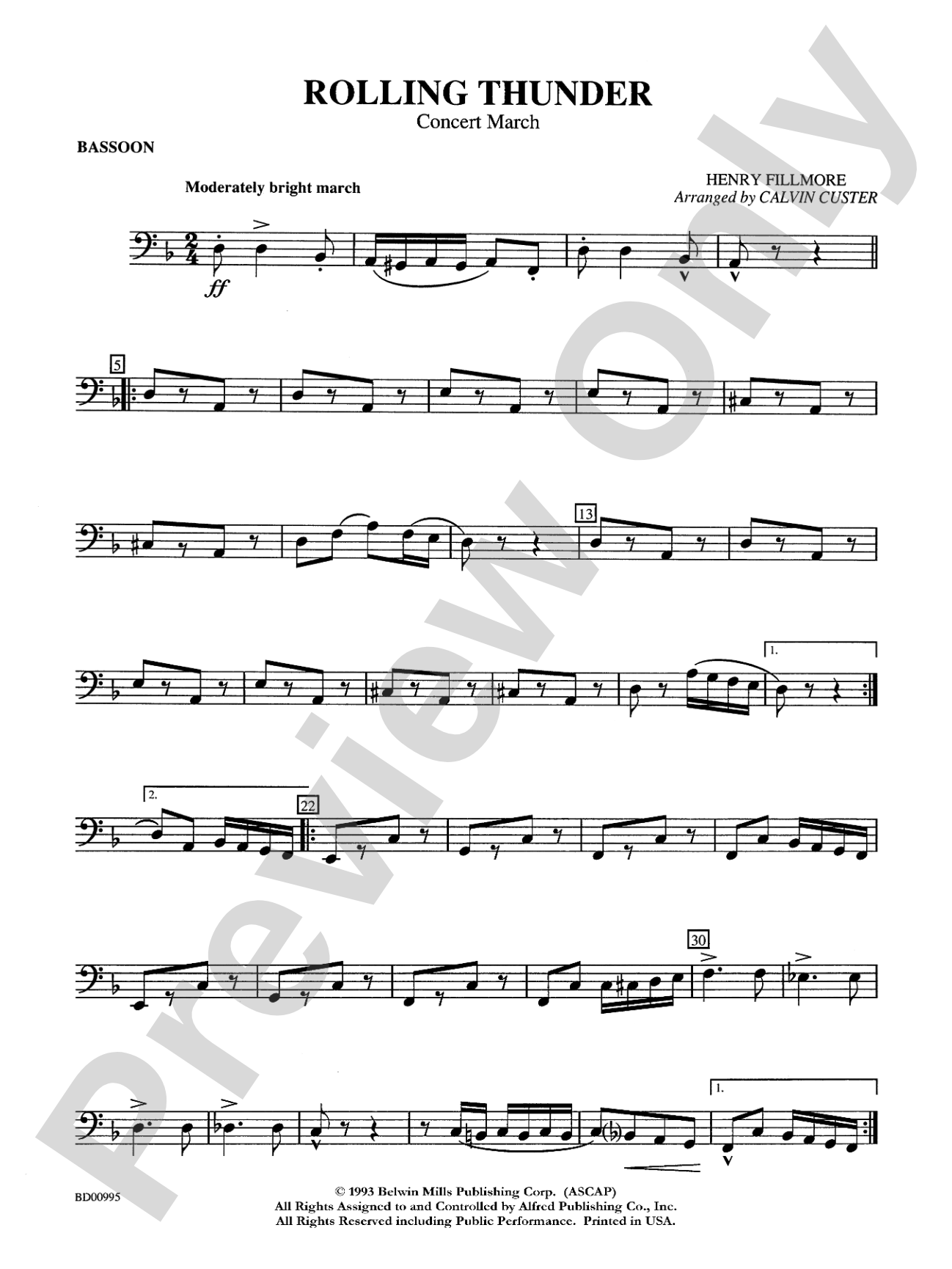 Rolling Thunder (Concert March): Bassoon