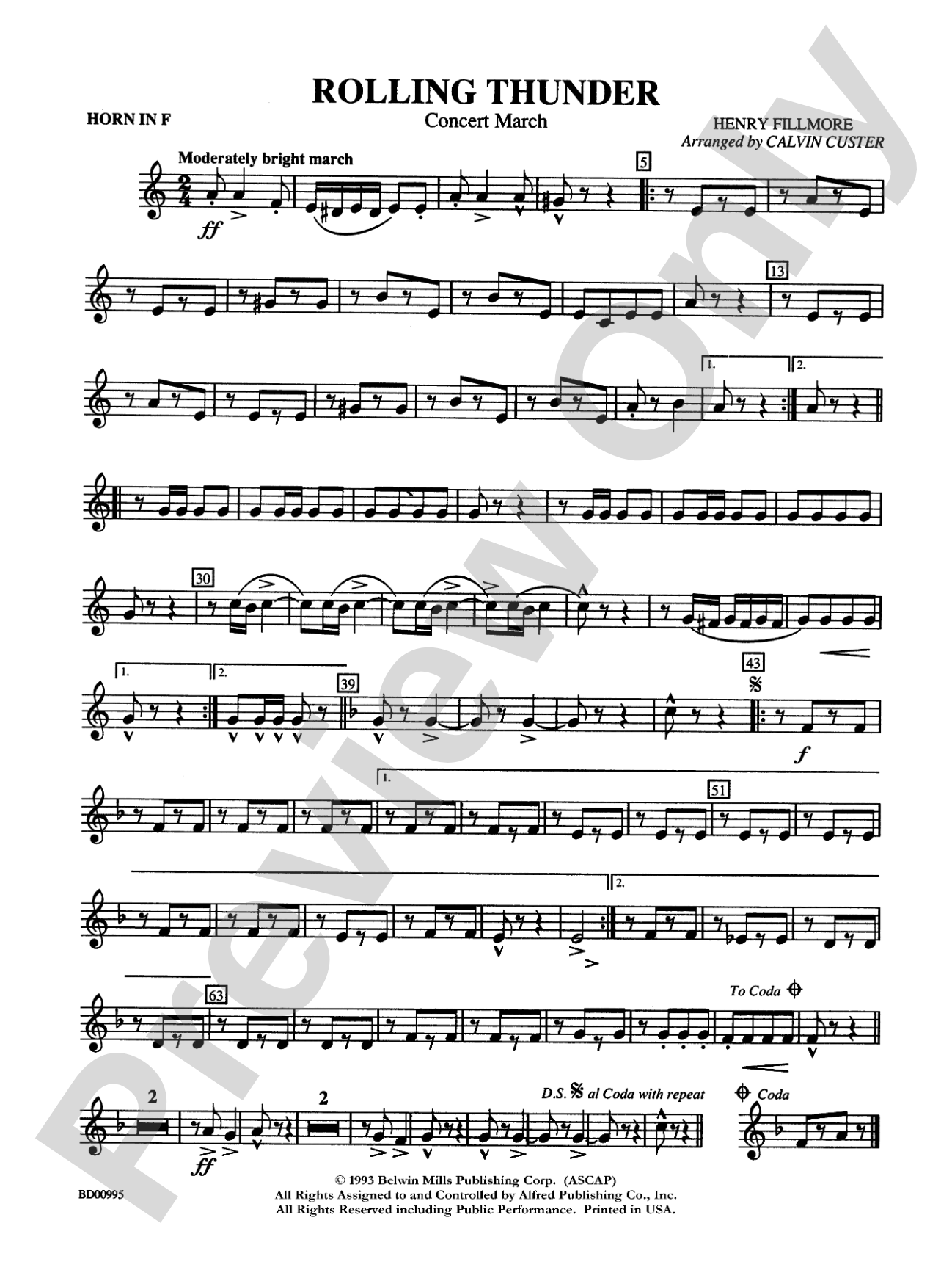 Rolling Thunder (Concert March): 1st F Horn
