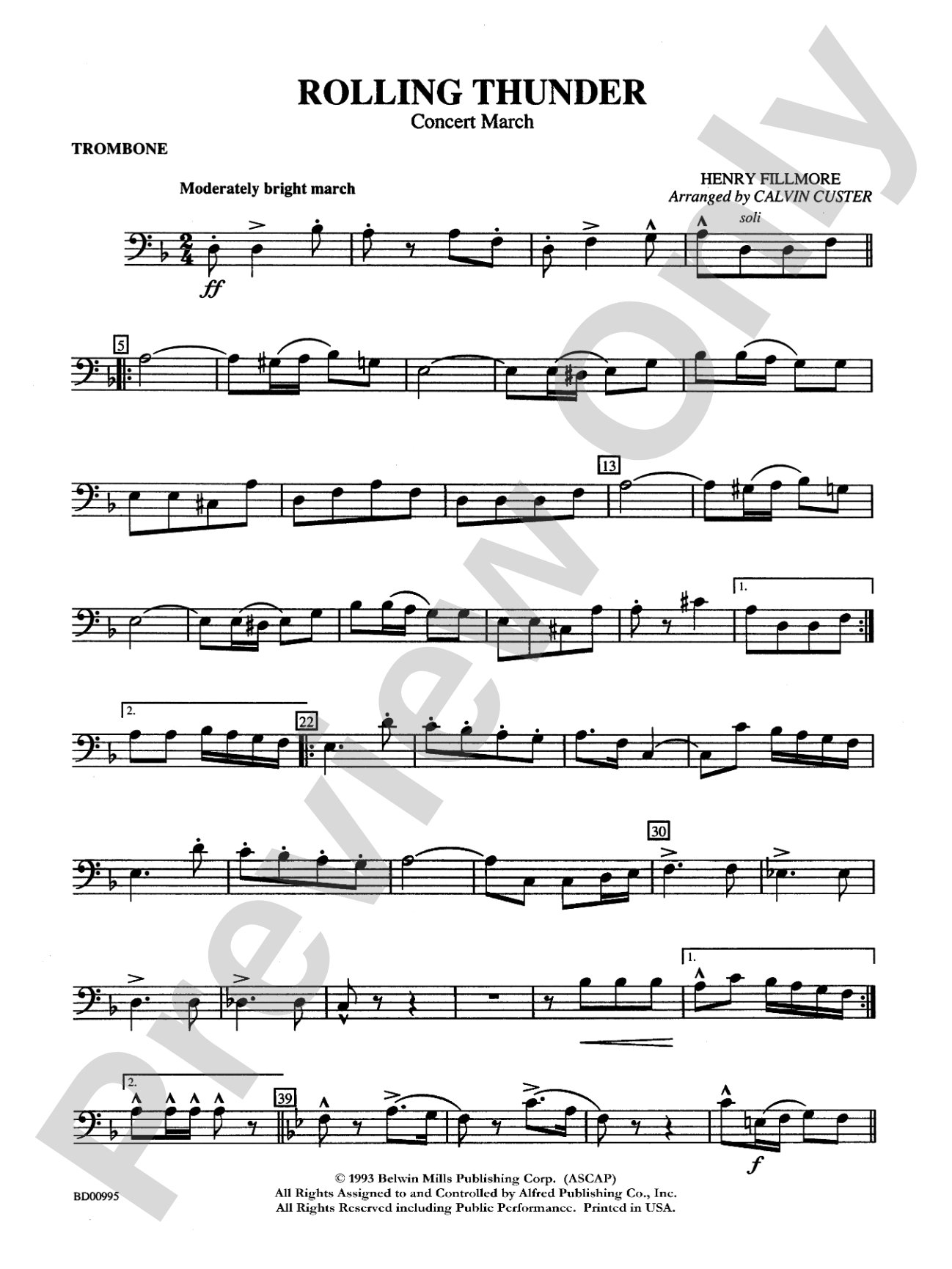 Rolling Thunder (Concert March): 1st Trombone
