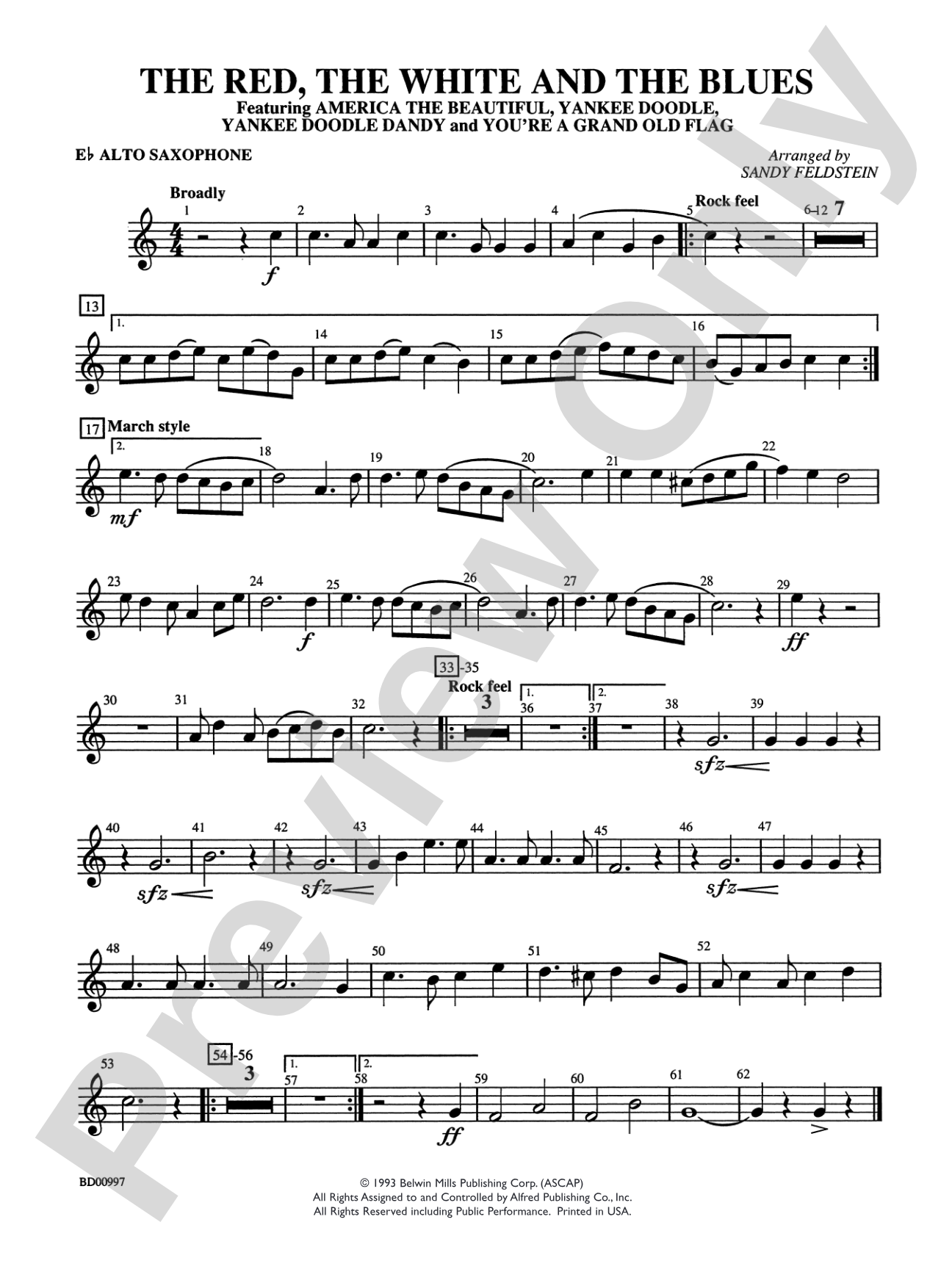 The Red, the White, and the Blues: E-flat Alto Saxophone