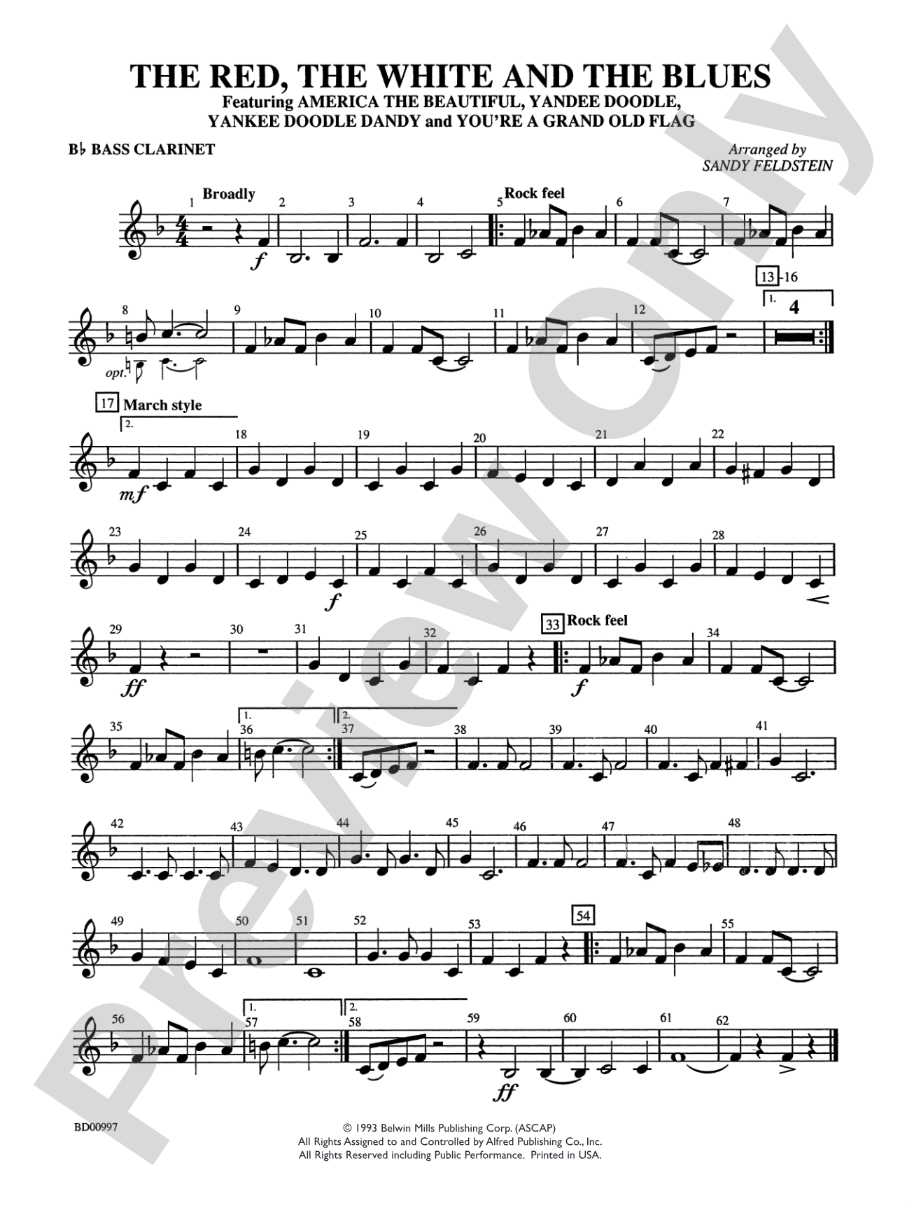 The Red, the White, and the Blues: B-flat Bass Clarinet
