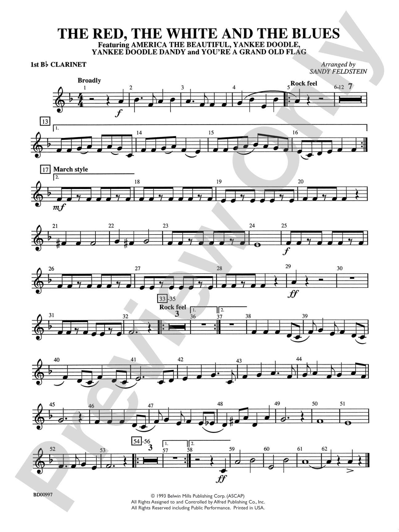 The Red, the White, and the Blues: 1st B-flat Clarinet