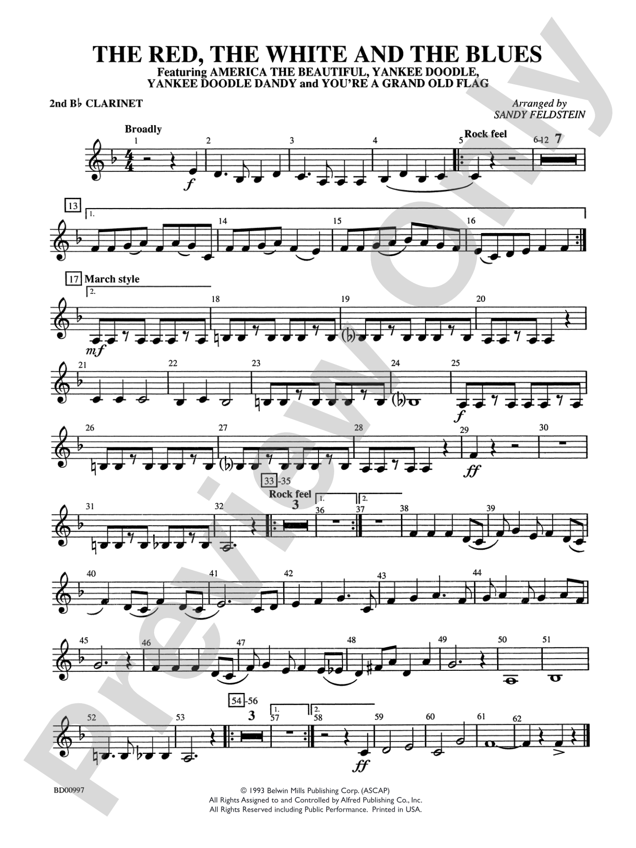 The Red, the White, and the Blues: 2nd B-flat Clarinet