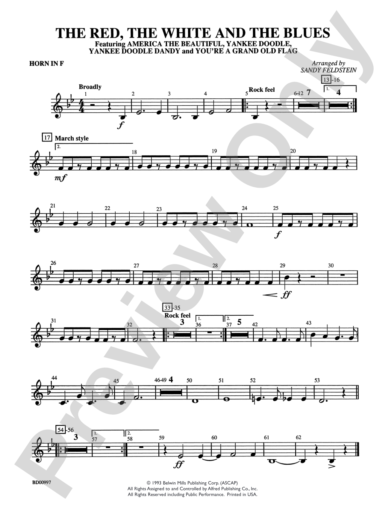 The Red, the White, and the Blues: 1st F Horn