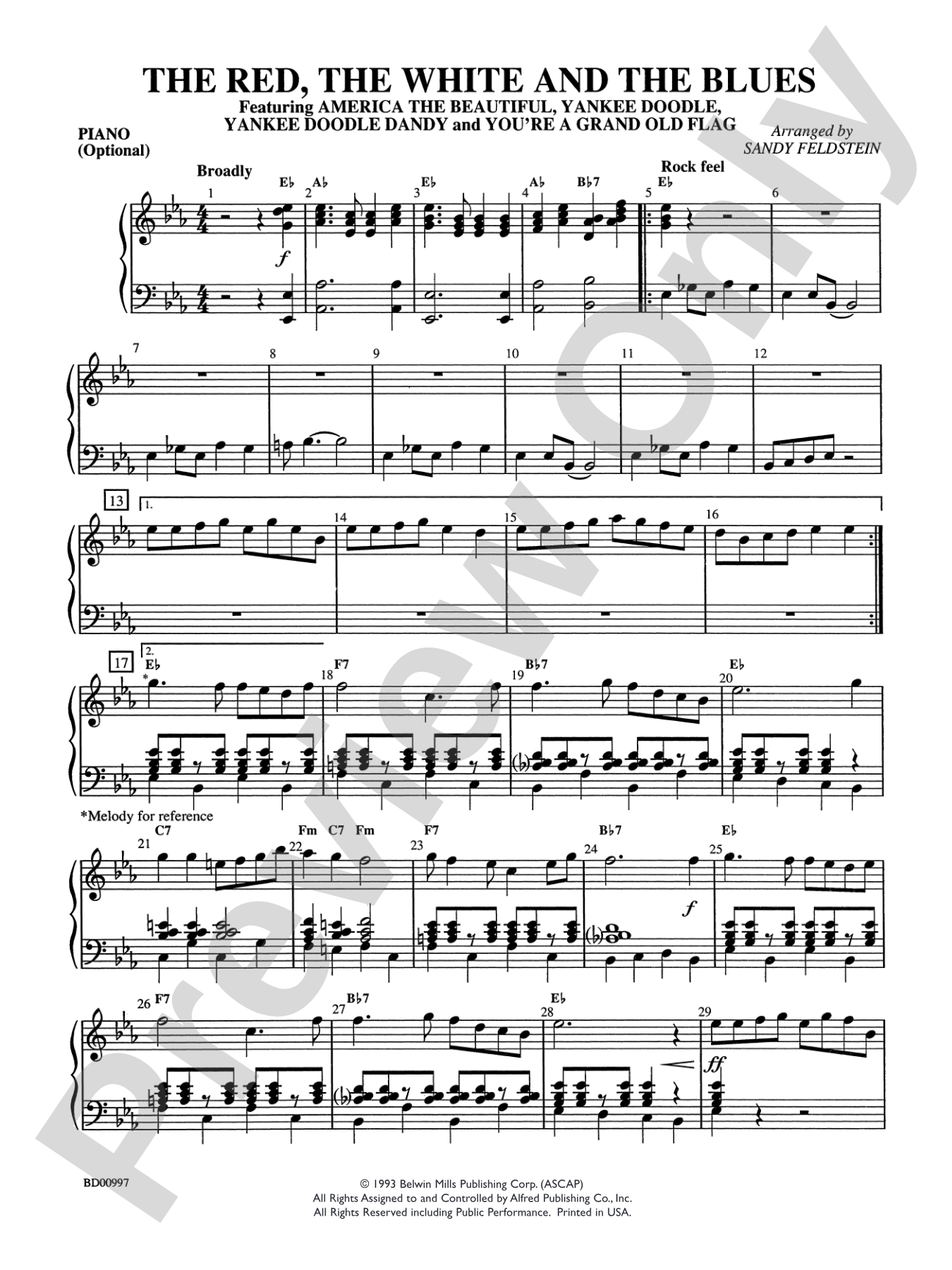 The Red, the White, and the Blues: Piano Accompaniment