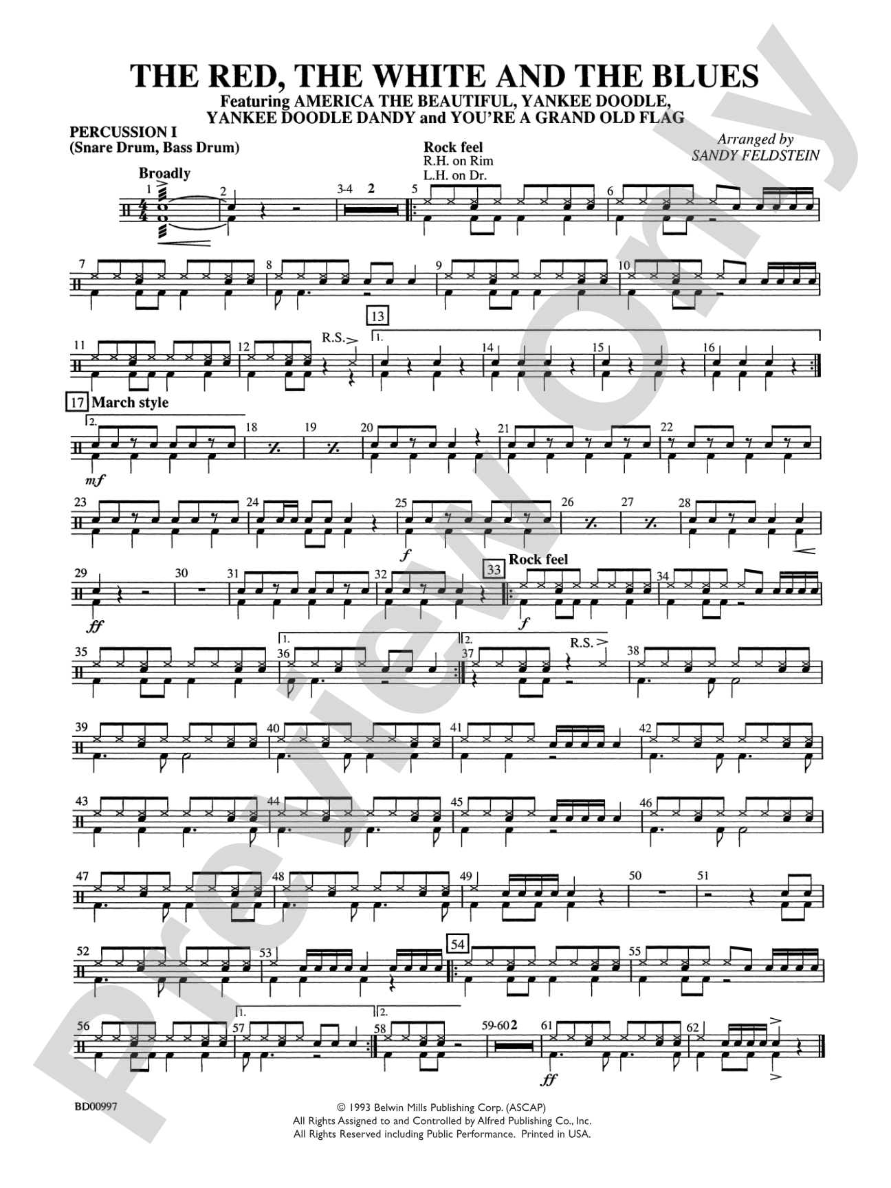 The Red, the White, and the Blues: 1st Percussion