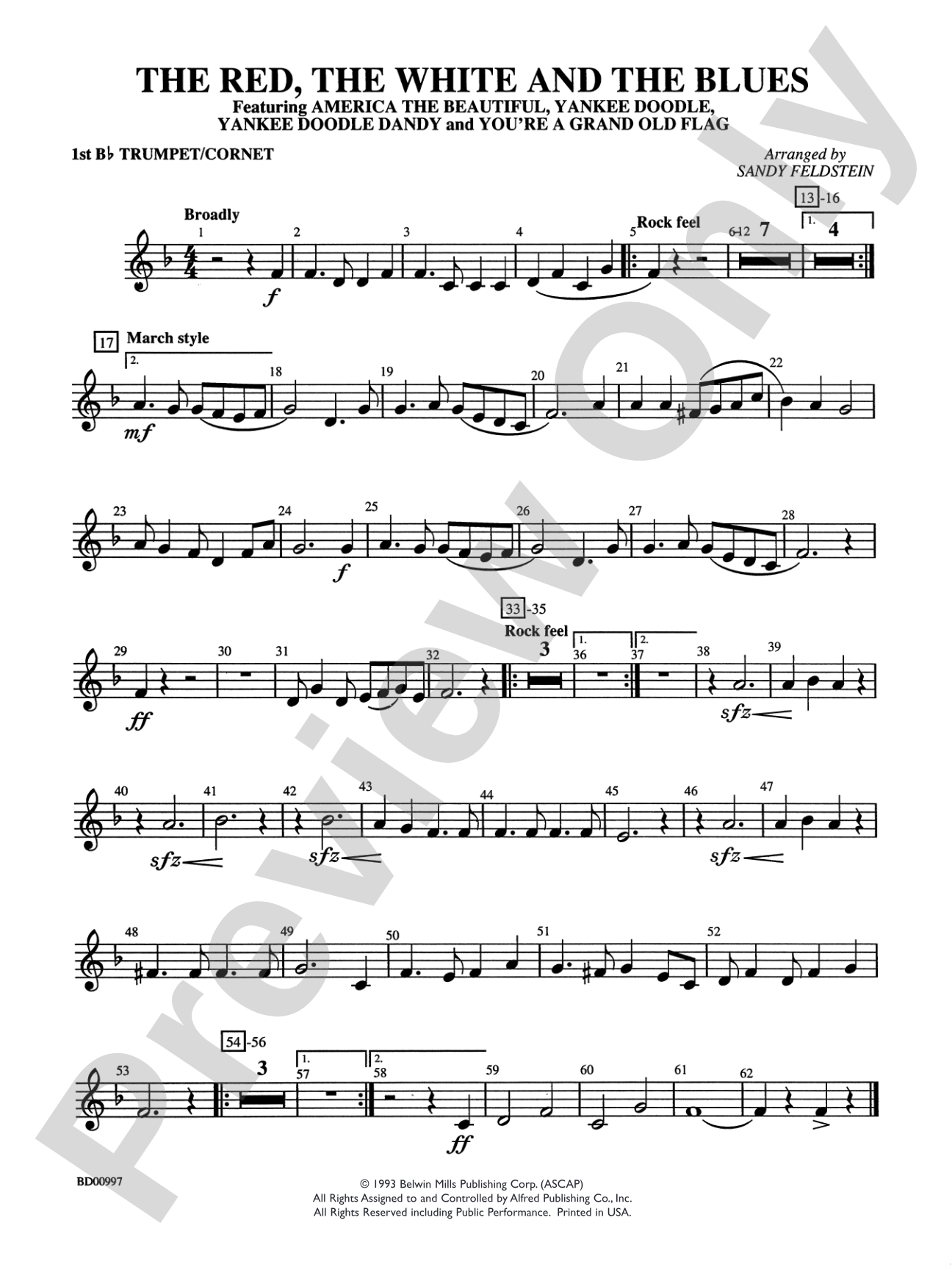 The Red, the White, and the Blues: 1st B-flat Trumpet