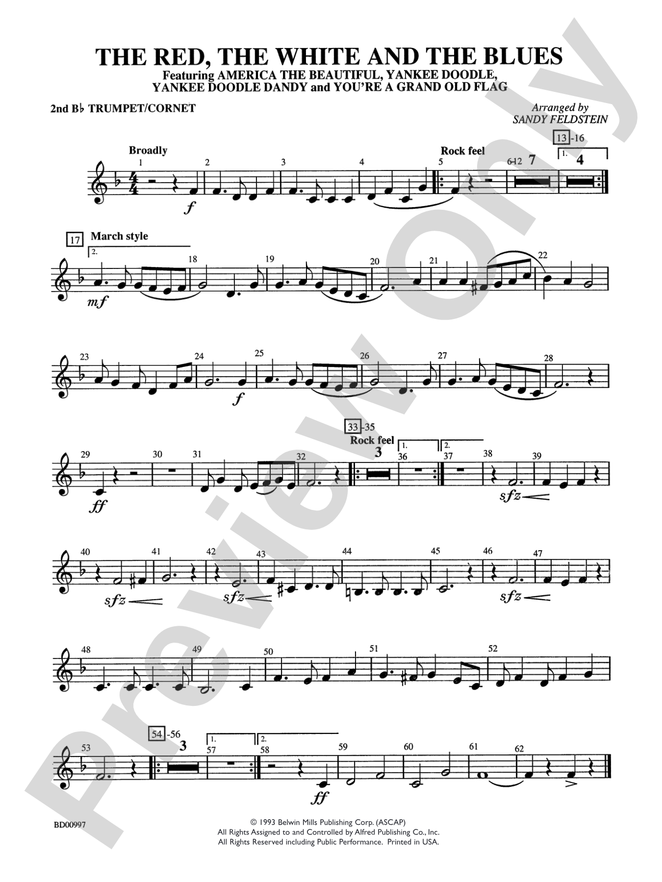 The Red, the White, and the Blues: 2nd B-flat Trumpet