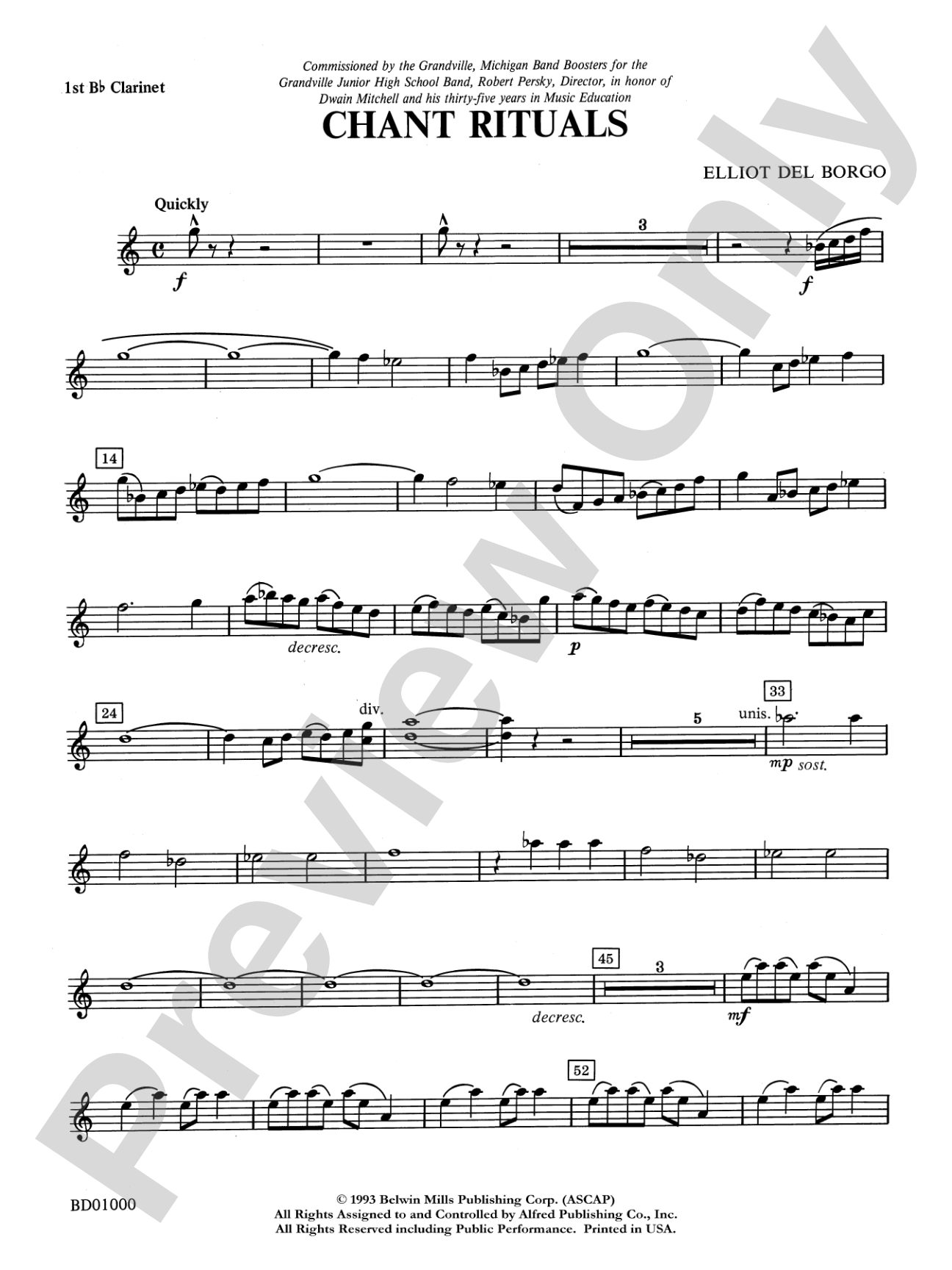 Chant Rituals: 1st B-flat Clarinet