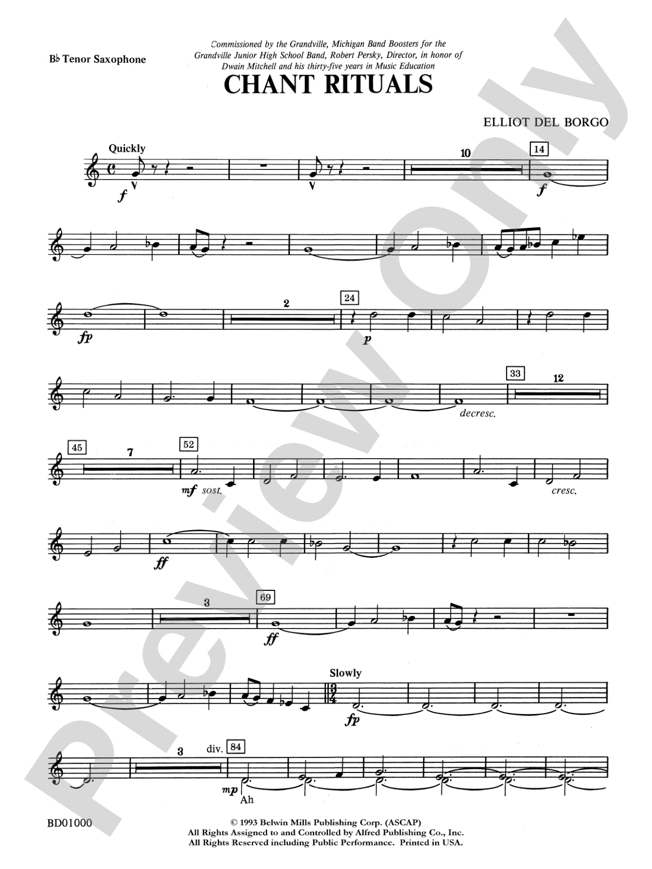 Chant Rituals: B-flat Tenor Saxophone