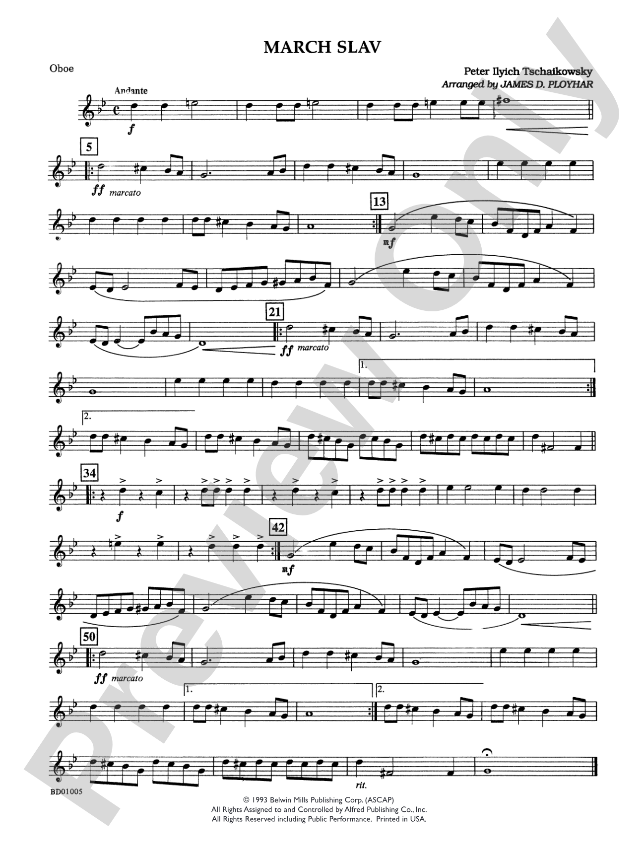 March Slav: Oboe