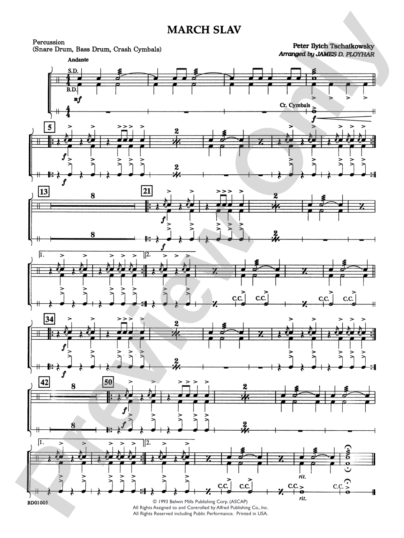 March Slav: 1st Percussion