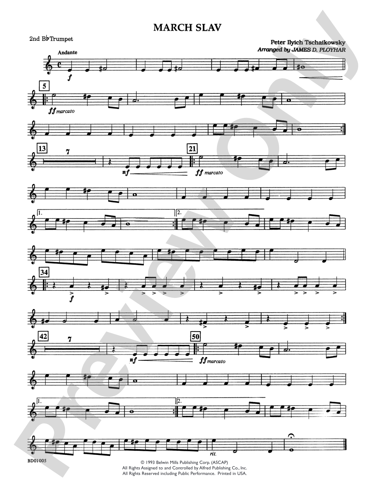 March Slav: 2nd B-flat Trumpet