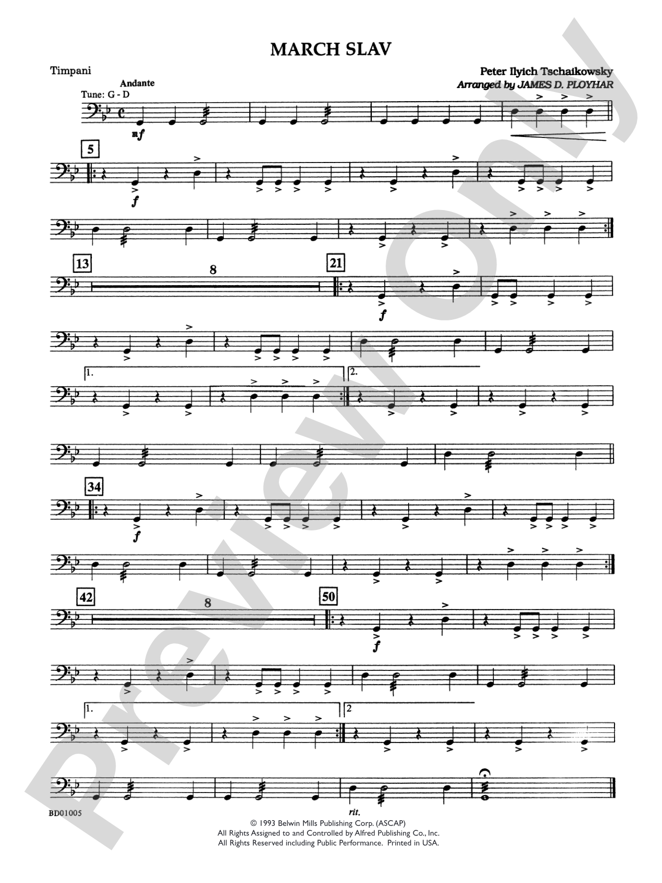 March Slav: Timpani