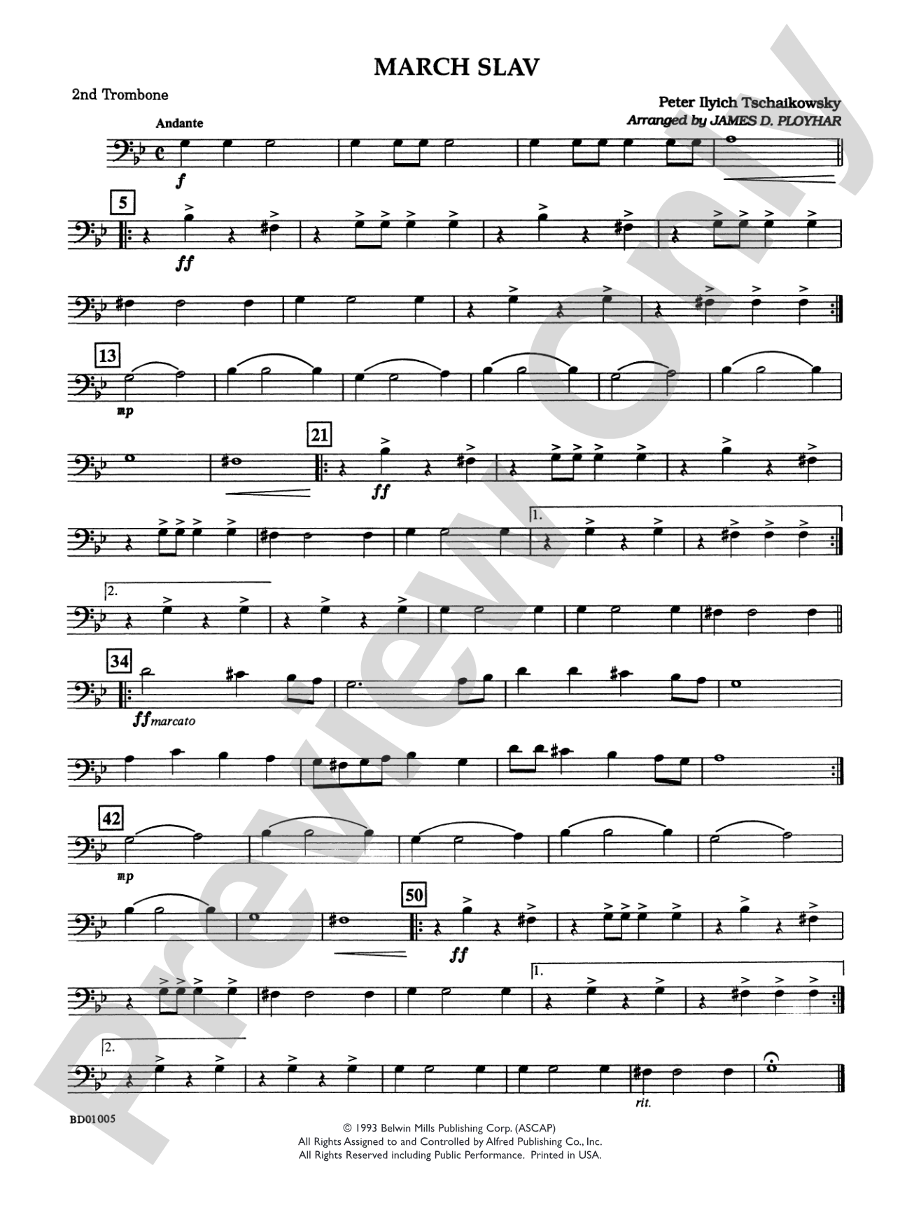 March Slav: 2nd Trombone