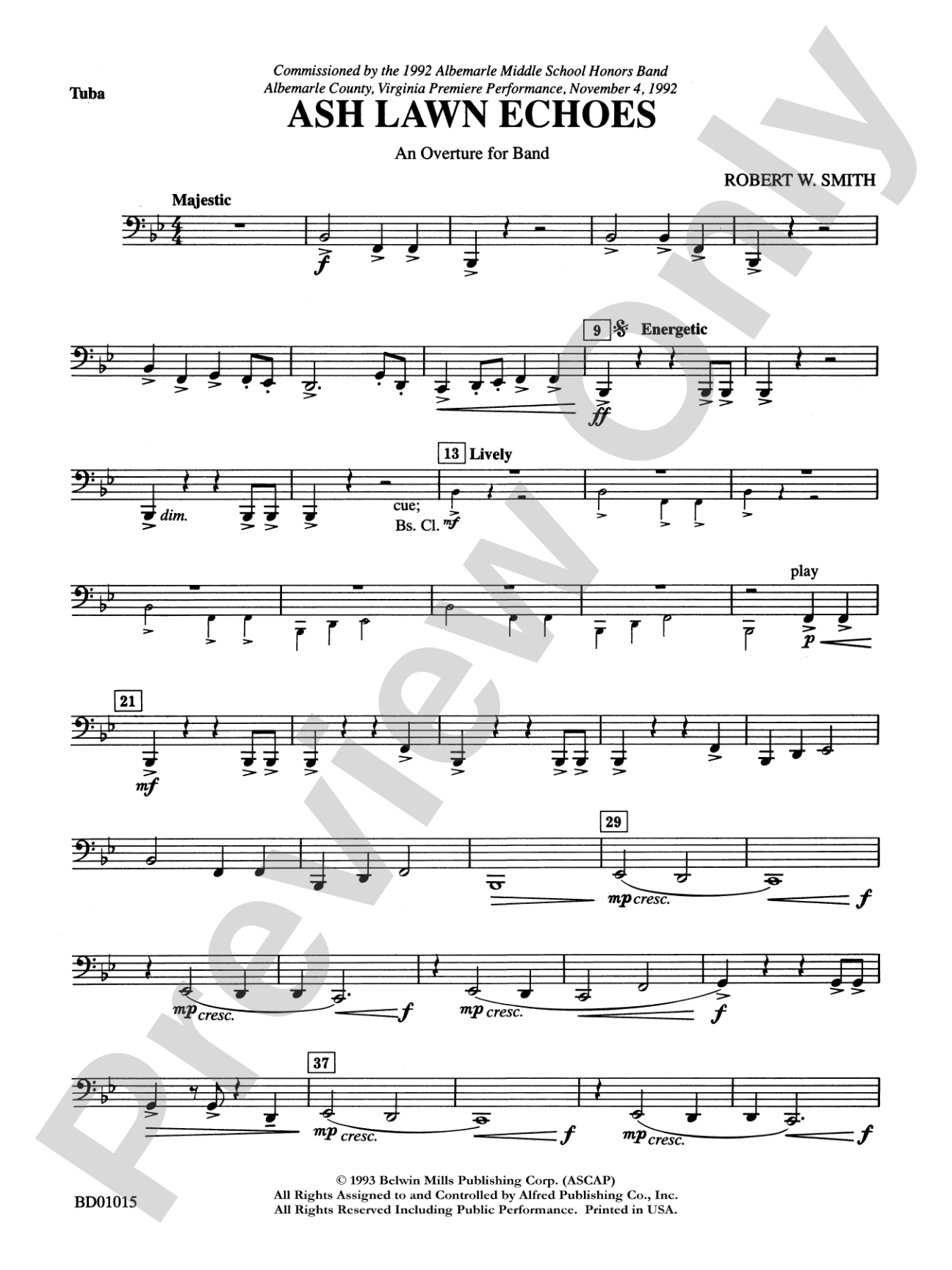 Ash Lawn Echoes (An Overture for Band): Tuba