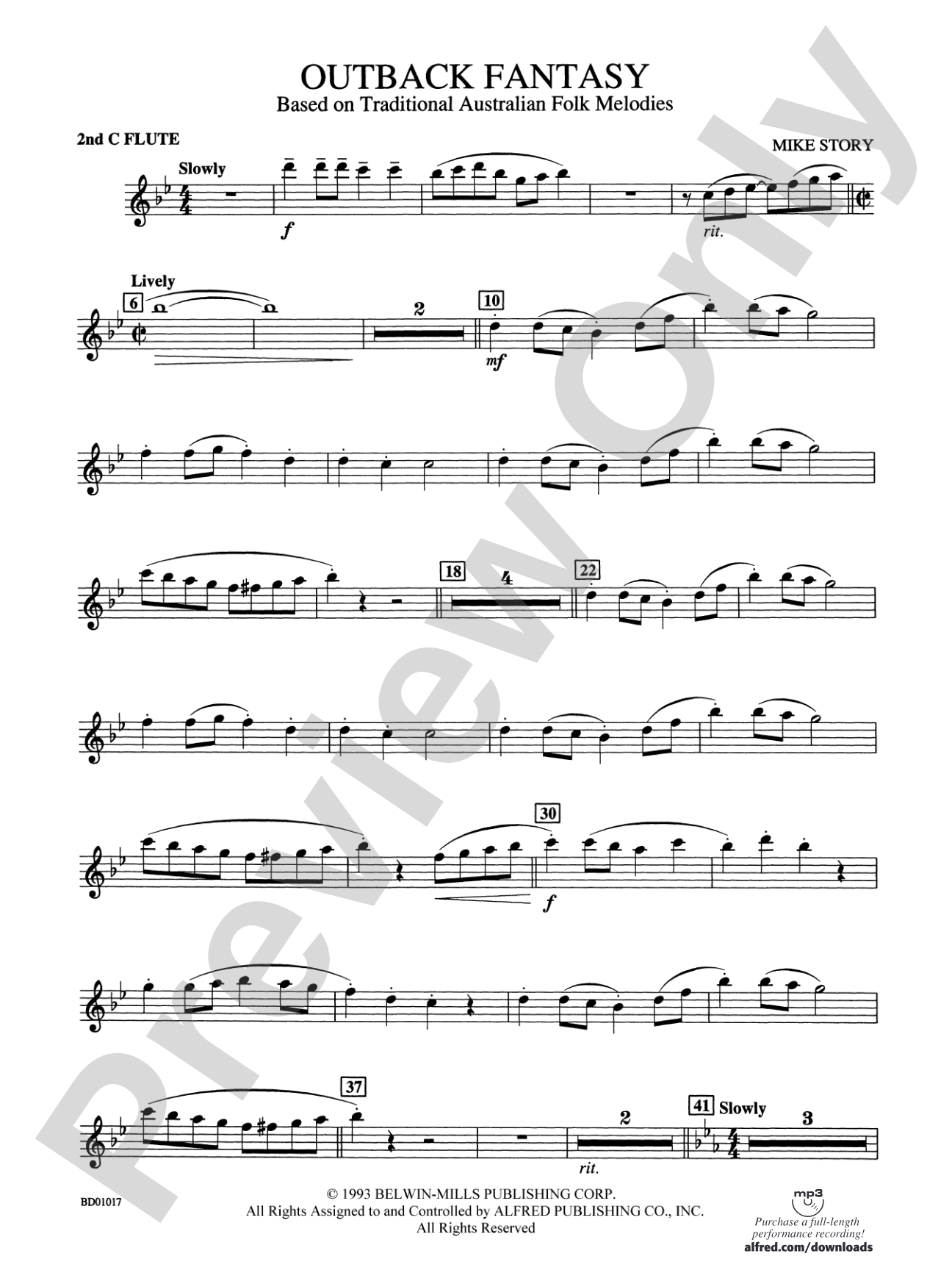 Outback Fantasy (based on Traditional Australian Folk Melodies): 2nd Flute