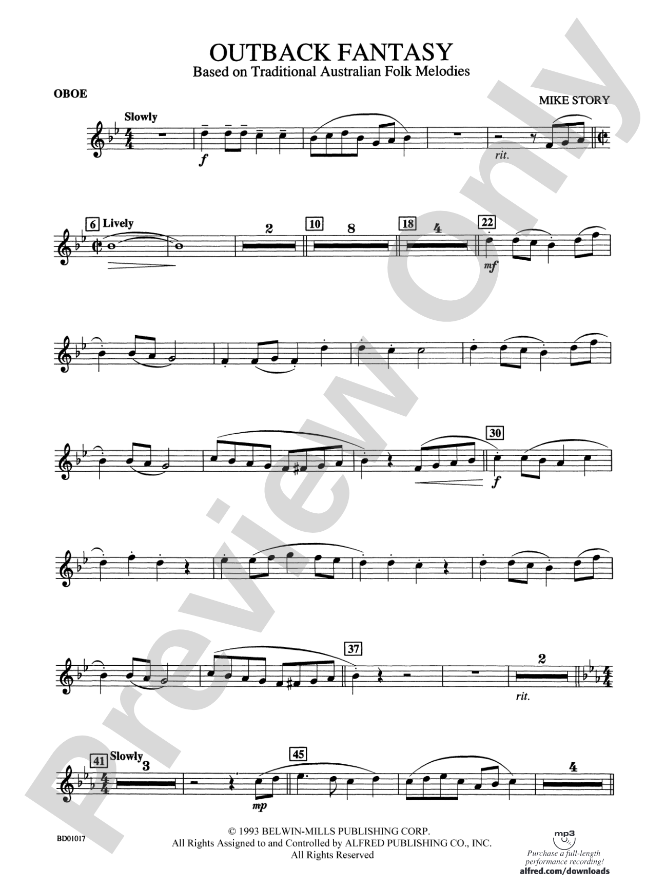 Outback Fantasy (based on Traditional Australian Folk Melodies): Oboe