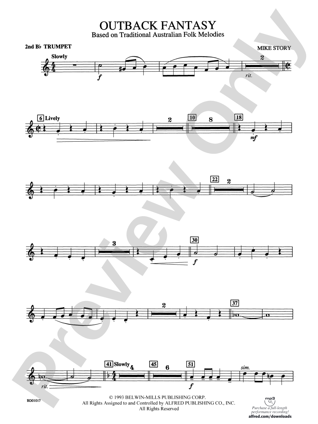 Outback Fantasy (based on Traditional Australian Folk Melodies): 2nd B-flat Trumpet