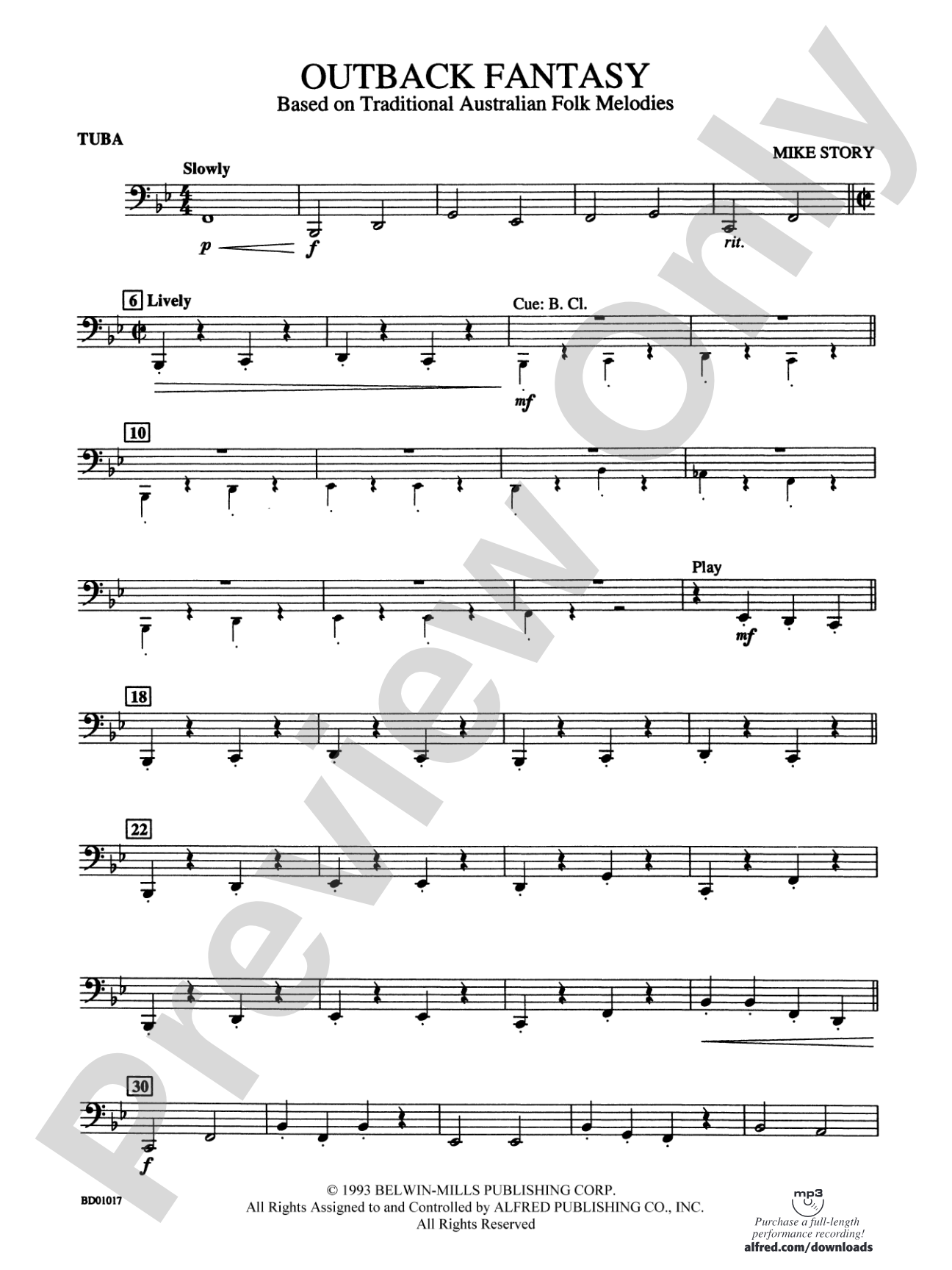 Outback Fantasy (based on Traditional Australian Folk Melodies): Tuba