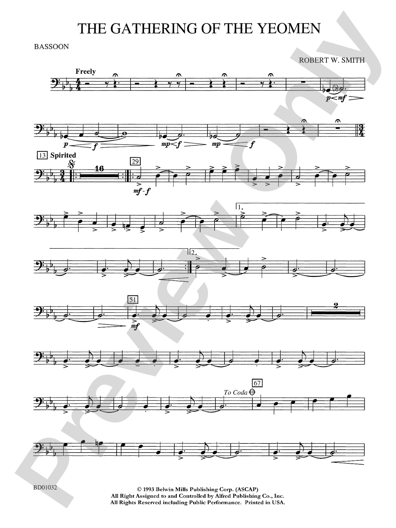 The Gathering of the Yeomen: Bassoon