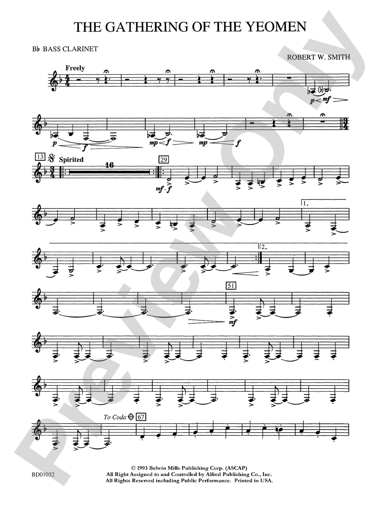 The Gathering of the Yeomen: B-flat Bass Clarinet