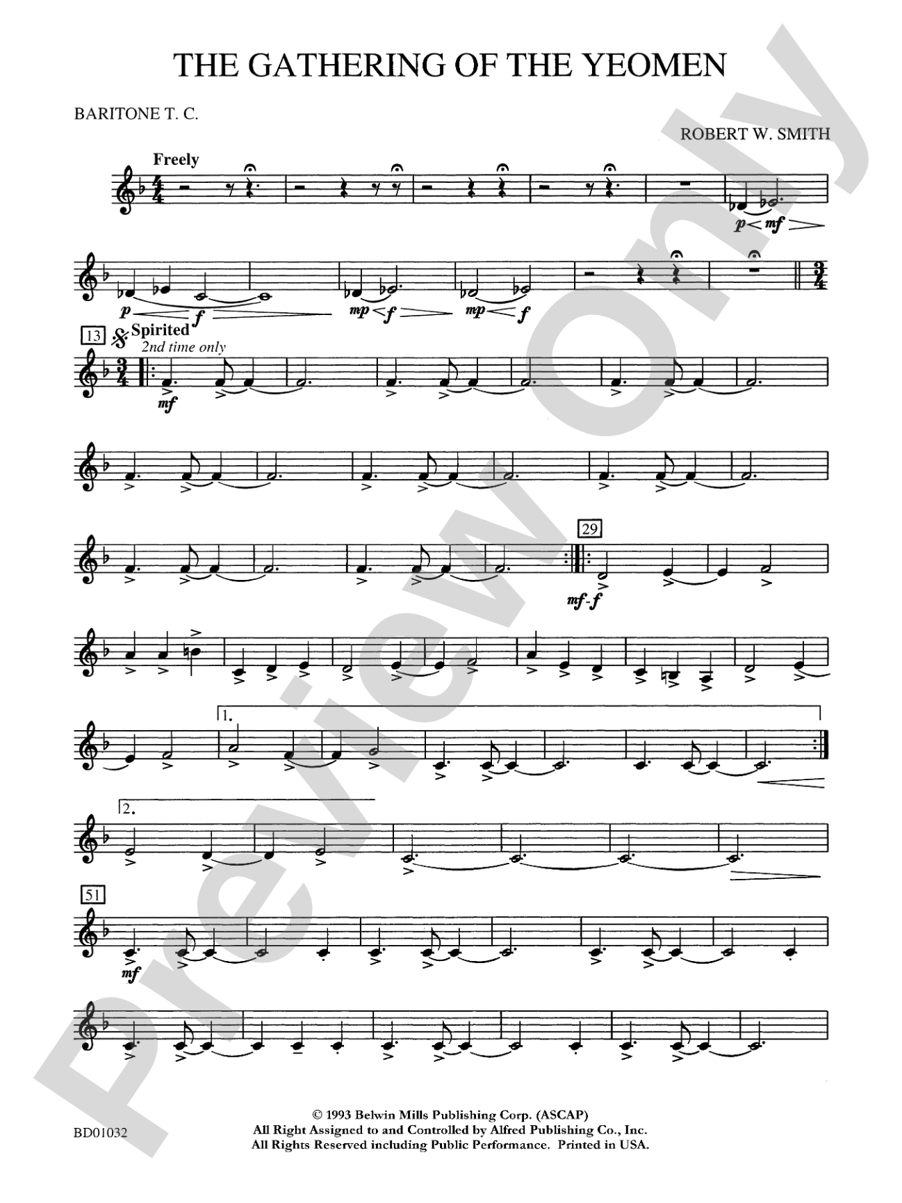 The Gathering of the Yeomen: Baritone T.C.