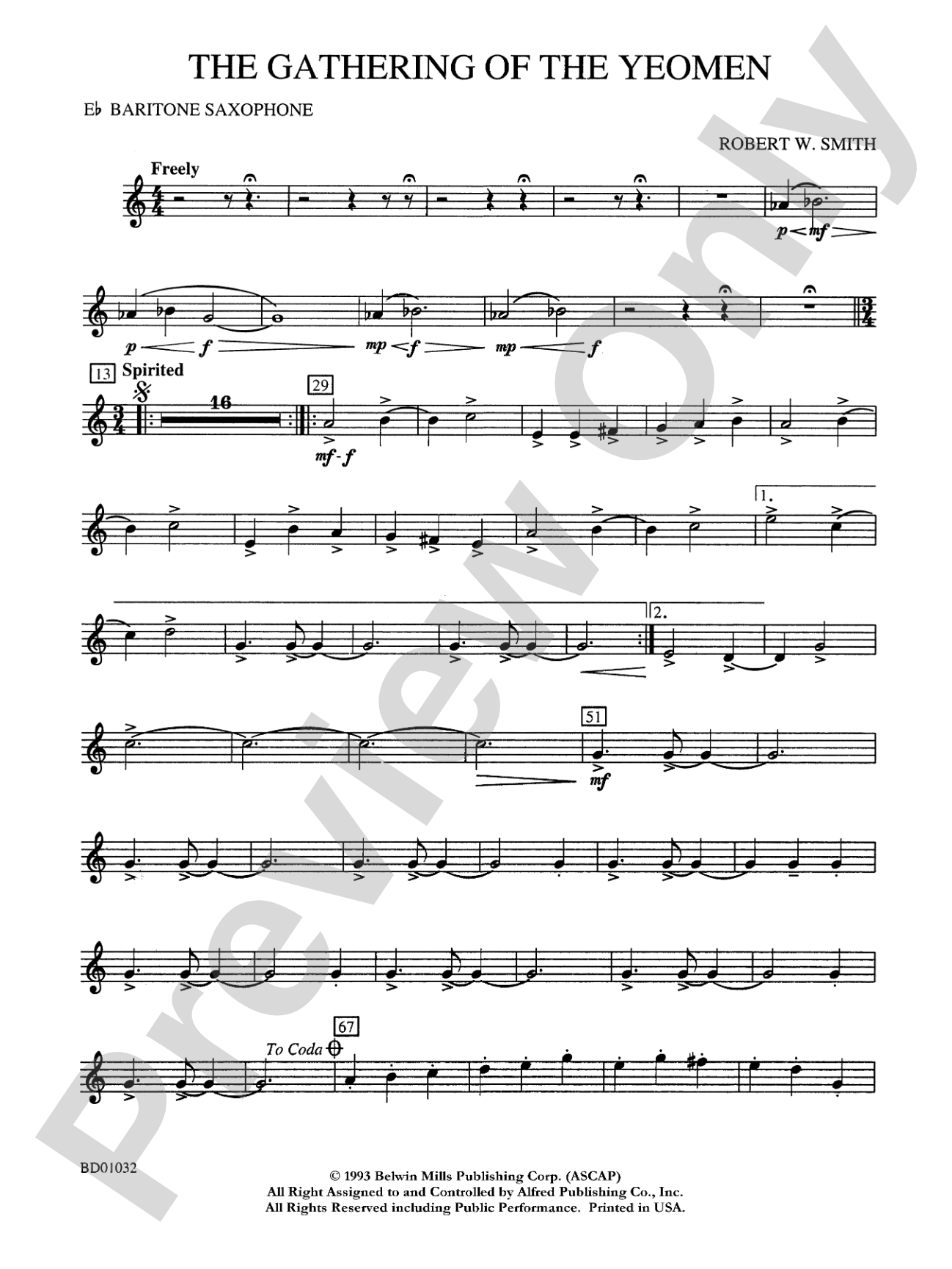 The Gathering of the Yeomen: E-flat Baritone Saxophone