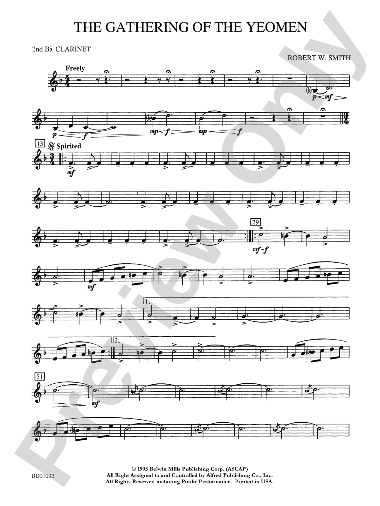 The Gathering of the Yeomen: 2nd B-flat Clarinet