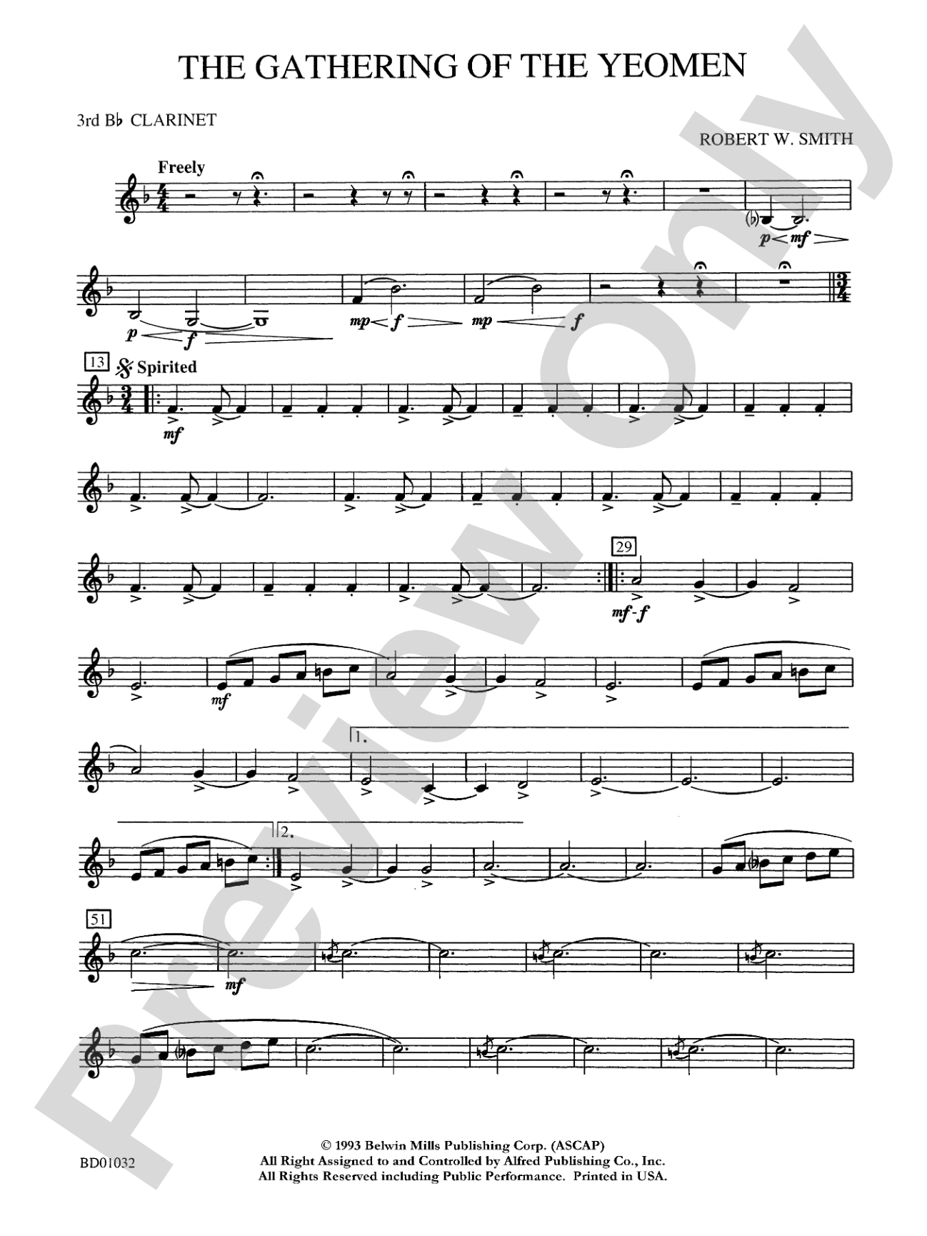 The Gathering of the Yeomen: 3rd B-flat Clarinet